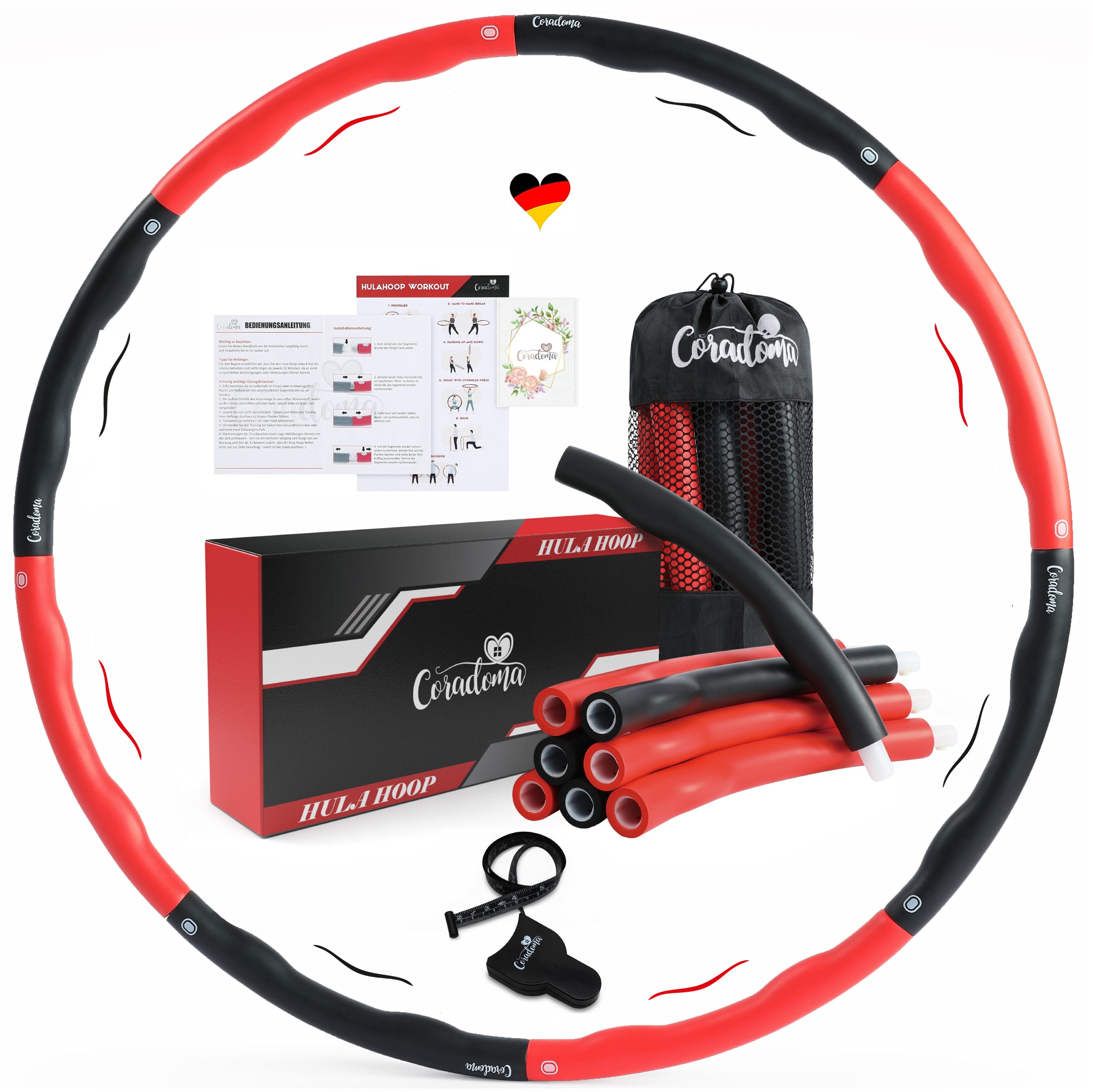 Erwachsene (8-tlg) zum Abnehmen Fitnessreifen Hoop Hula-Hoop-Reifen Coradoma Reifen Hula 1,2kg