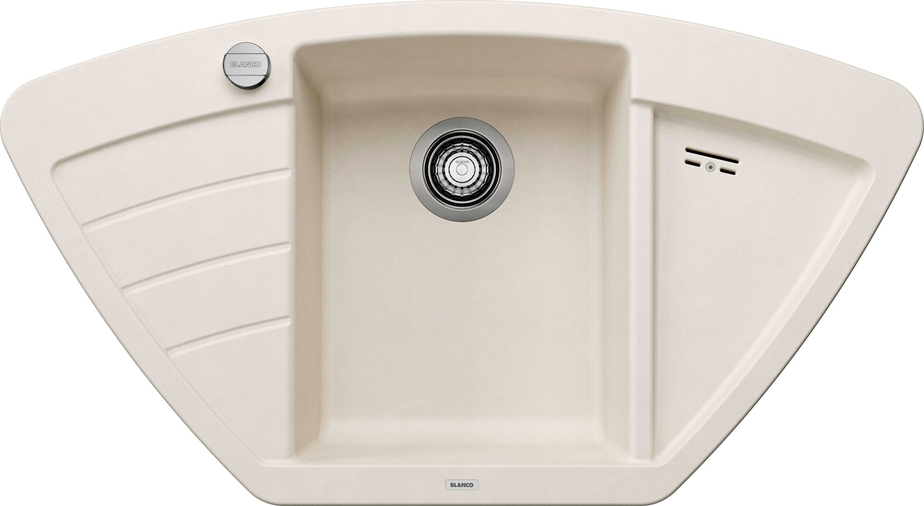 Blanco Einbauspüle ZIA 9 E Einbauspüle SILGRANIT softweiß ab 60 cm Excenter, rechteckig, 51/93 cm