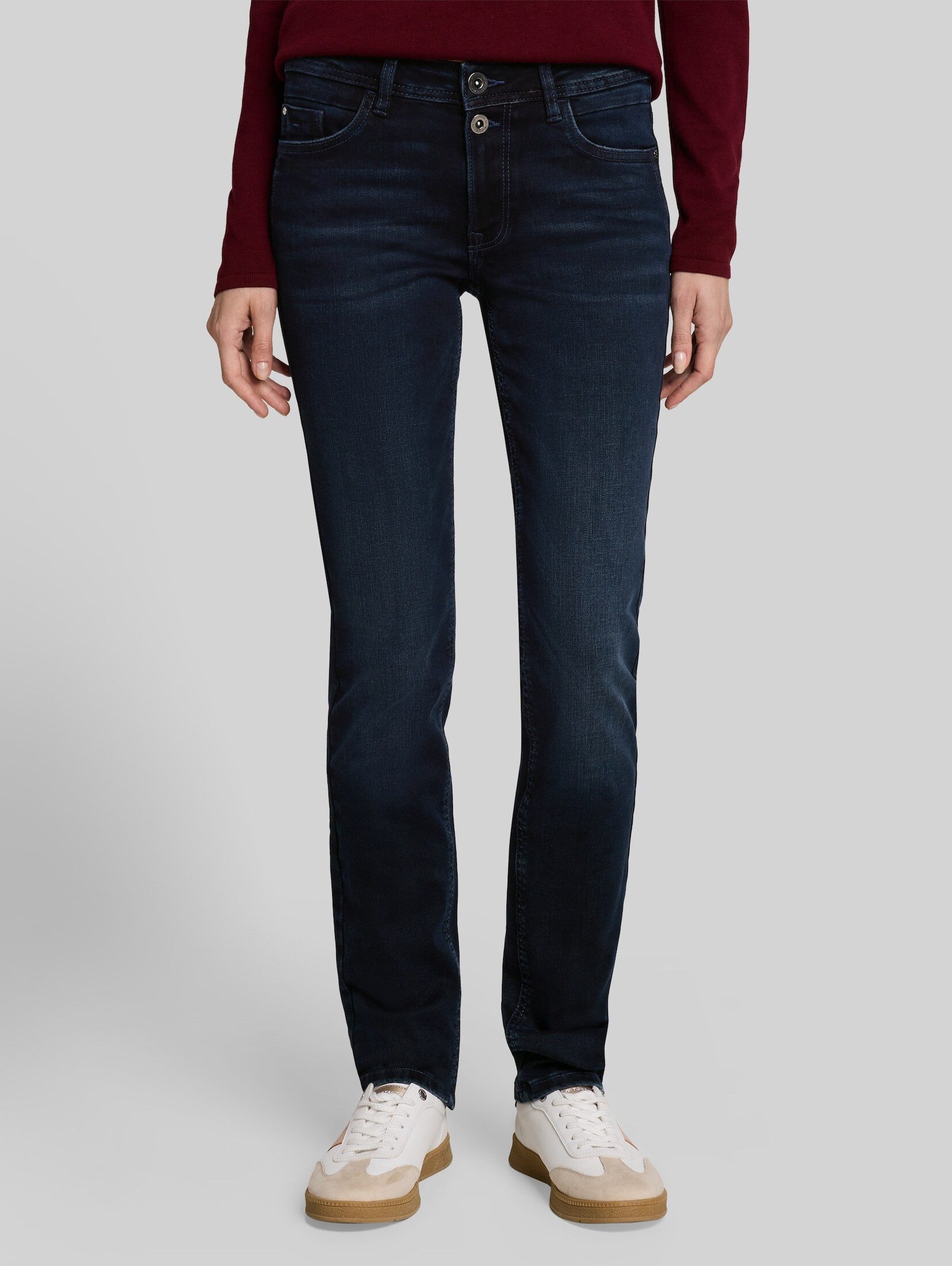 TOM TAILOR Straight-Jeans Jeanshosen TTLIVA STRAIGHT Jeans mit Stretch