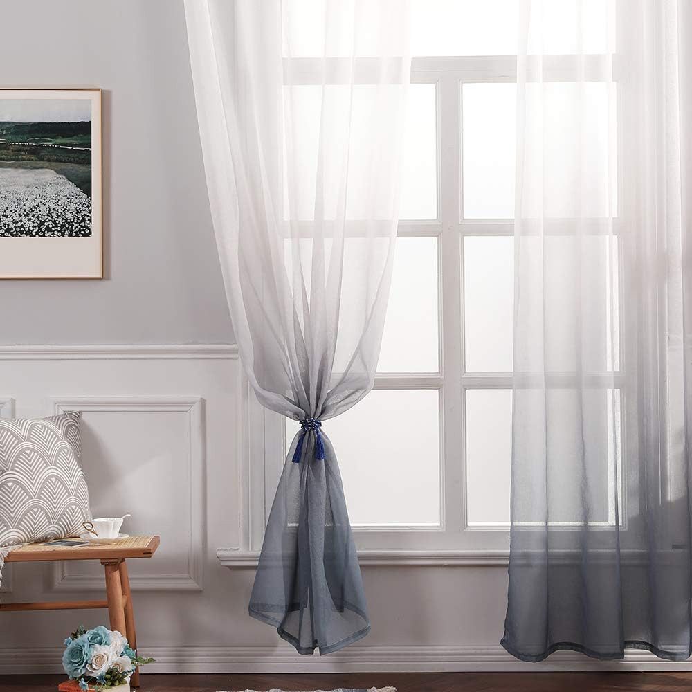 NUODWELL Verdunkelungsvorhang Vorhänge mit Farbverlauf, durchscheinende Voi günstig online kaufen