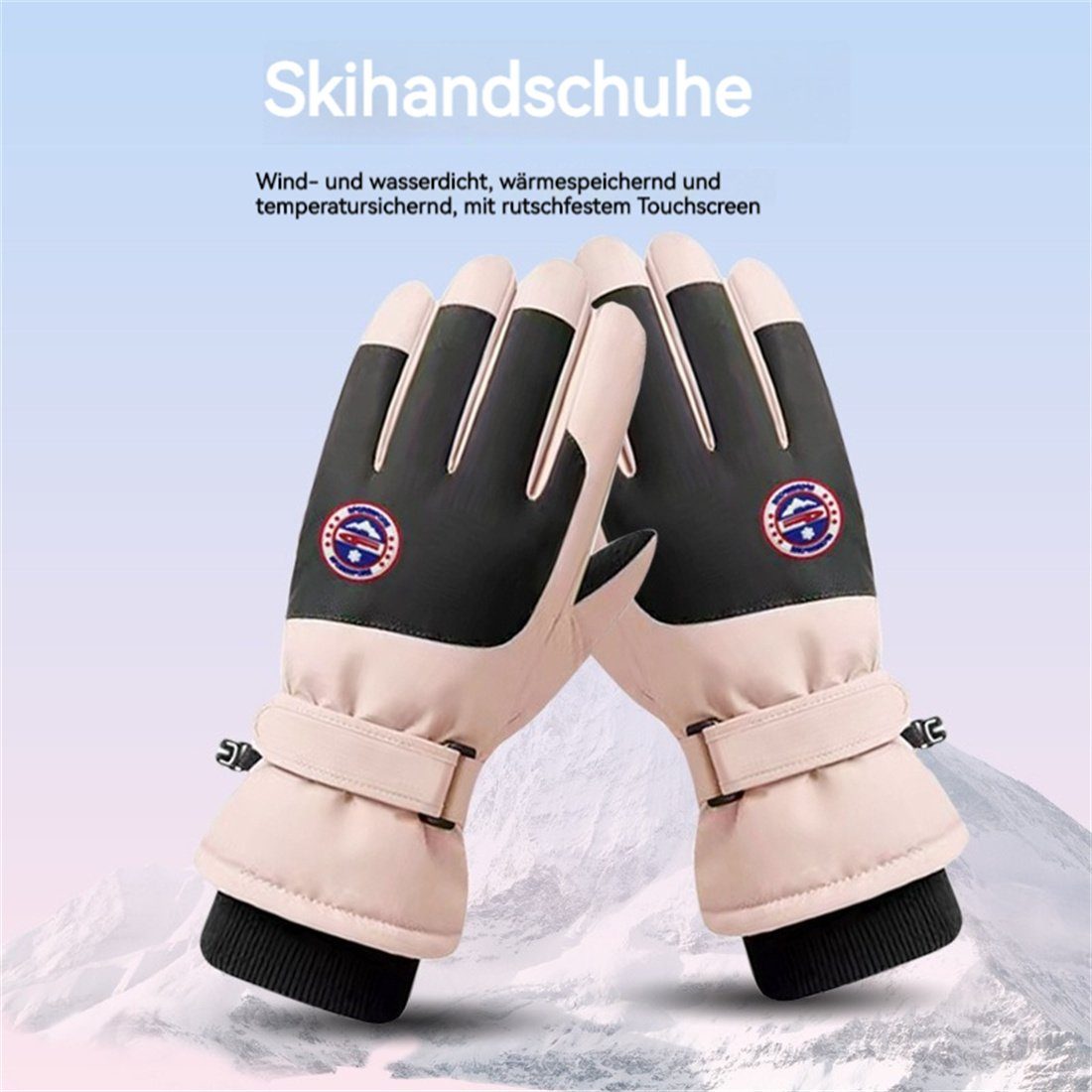 Wintersport-Skihandschuhe, unisex winddichte Handschuhe, Rosa Skihandschuhe Reiten DÖRÖY warme