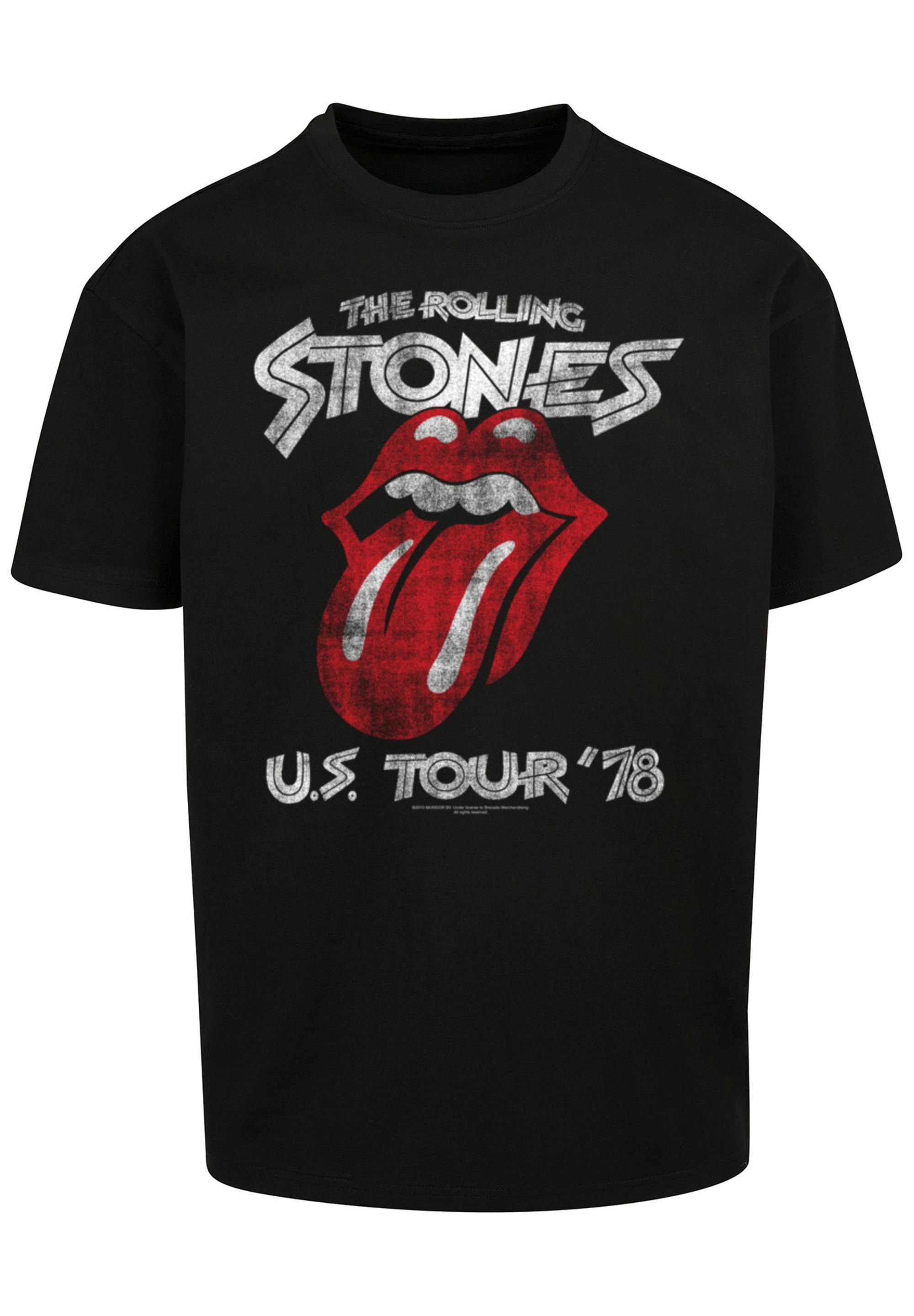 F4NT4STIC T-Shirt The Rolling Stones Front Band Rock Tour schwarz Print US '78