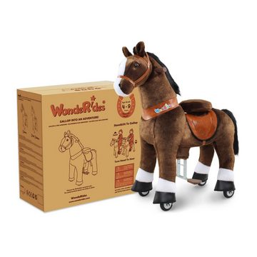 PonyCycle Reittier WondeRides Reitpferd Schaukelpferd mit Rädern Plüsch-Pony Aufsitzen, mit Rollen; Tragfähigkeit 0-25 kg