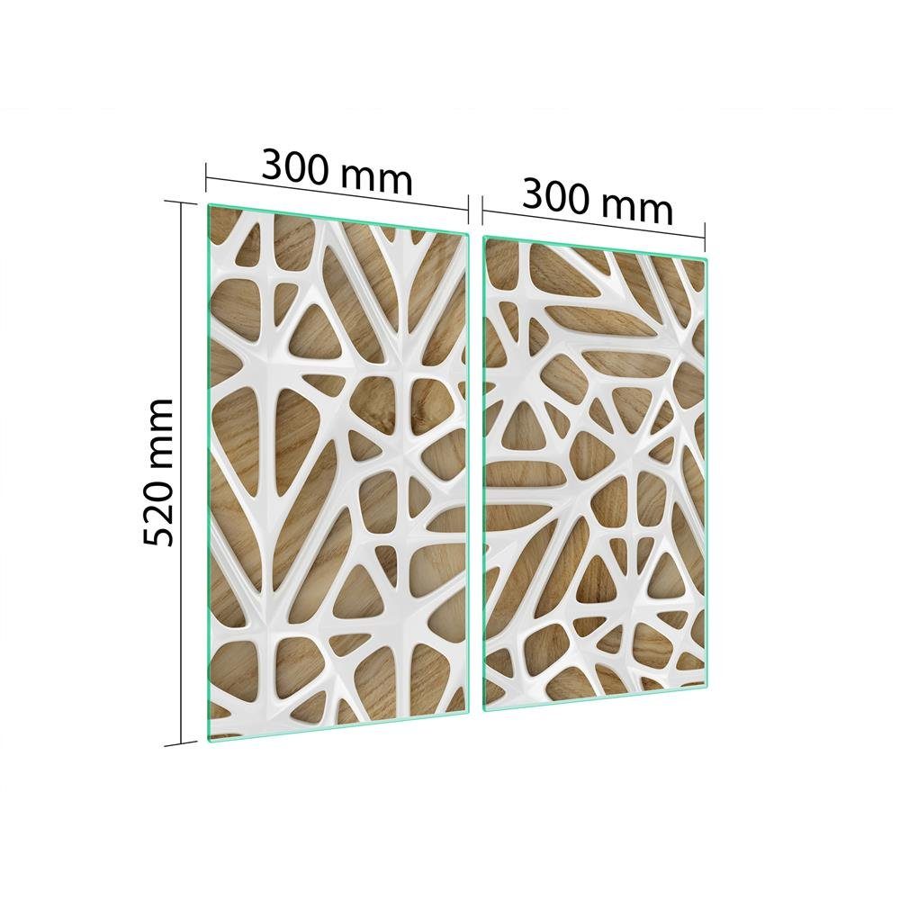 für 2 Abstra, Gasherde excl. alle Decorwelt Ceranfeld Herd-Abdeckplatte tlg), (2x30x52, Herdabdeckplatte Herdarten Schneidebrett Abdeckung Abdeckplatte