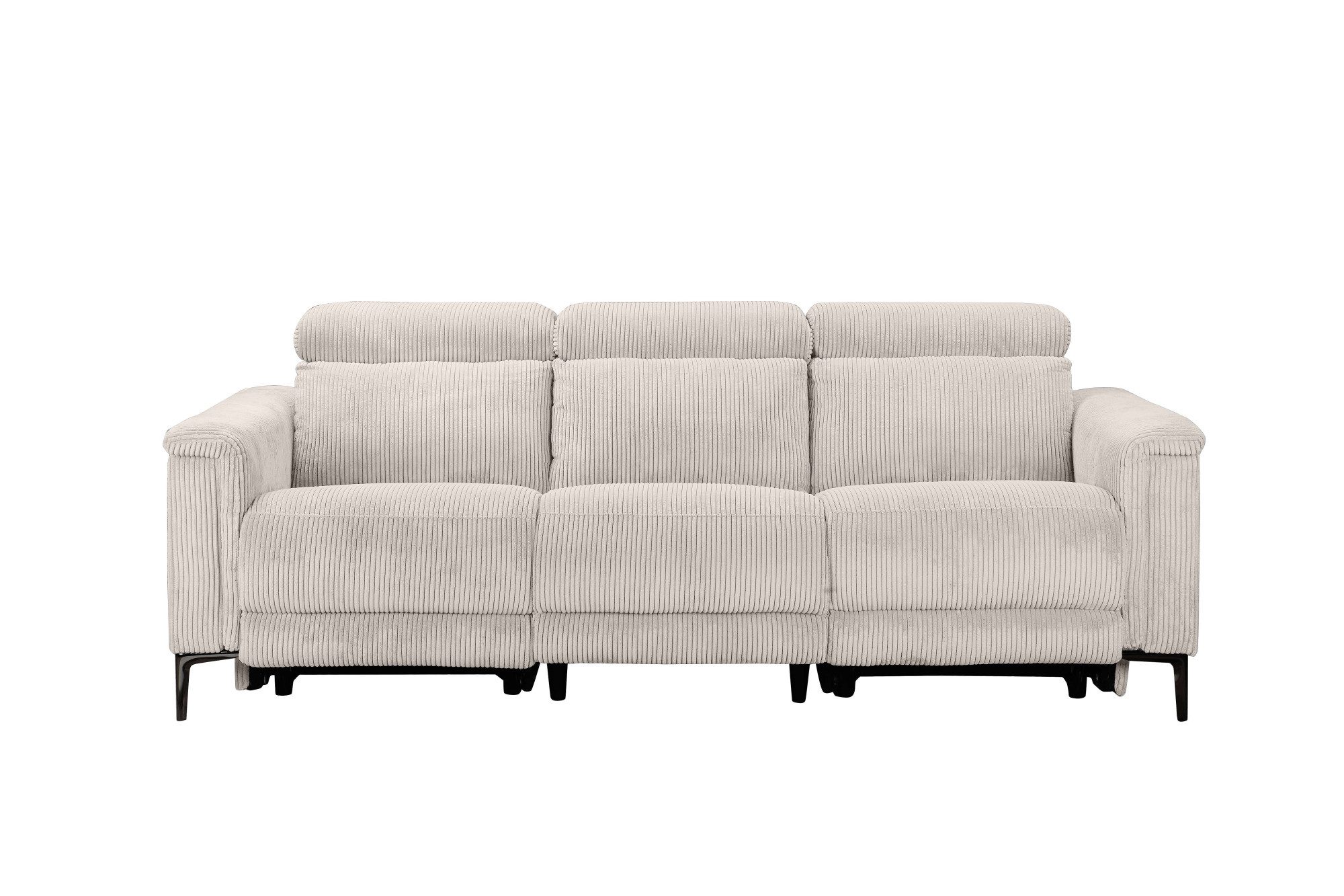 OTTO home 3-Sitzer LUND Cord, B. 222cm, manuelle/elektrische Relaxfunktion in 2 Sitzen, USB-C bei elektrischer Ausführung, Kopfteilverstellung