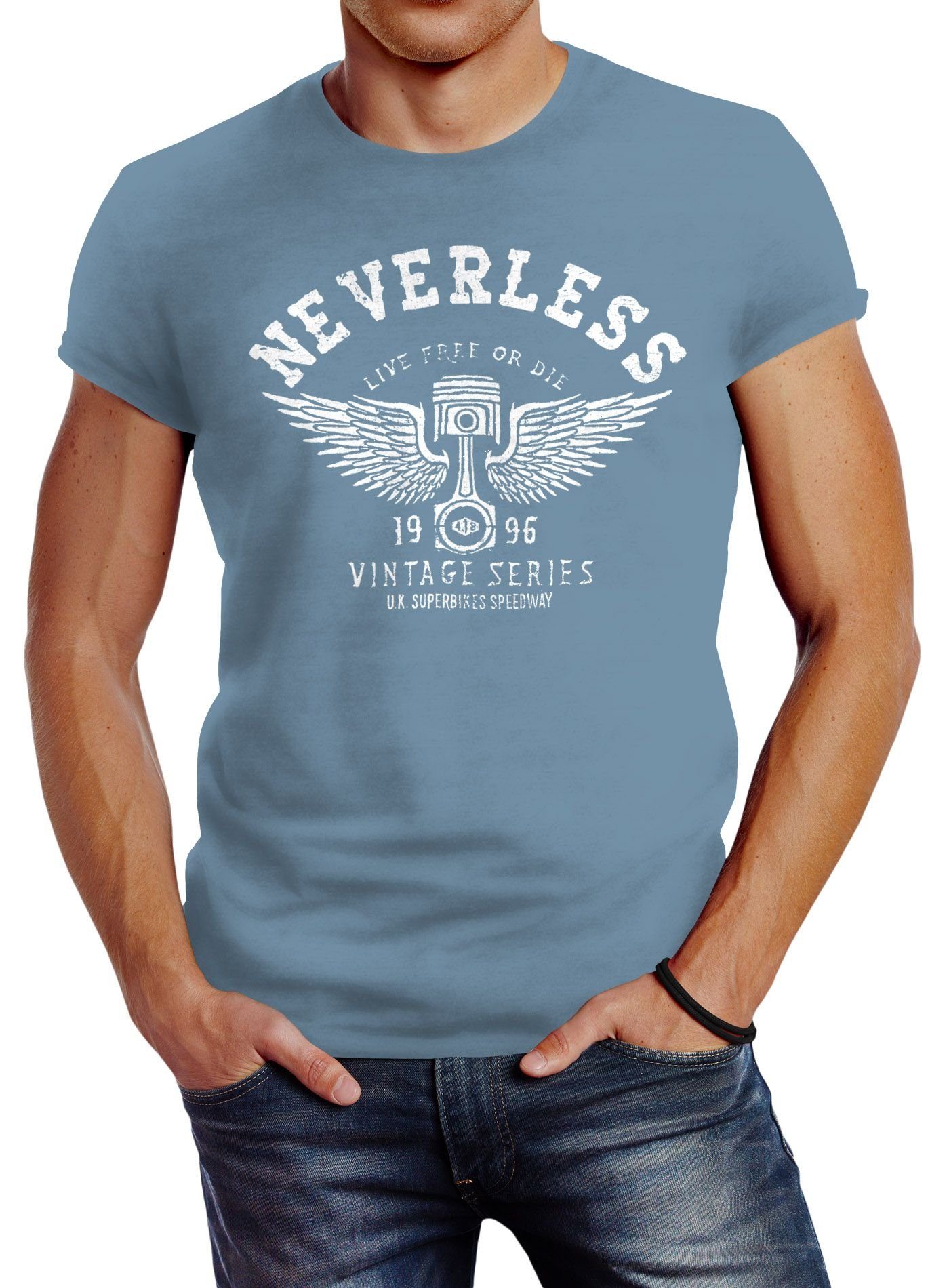 Neverless Print-Shirt Herren T-Shirt Biker Motorrad günstig online kaufen