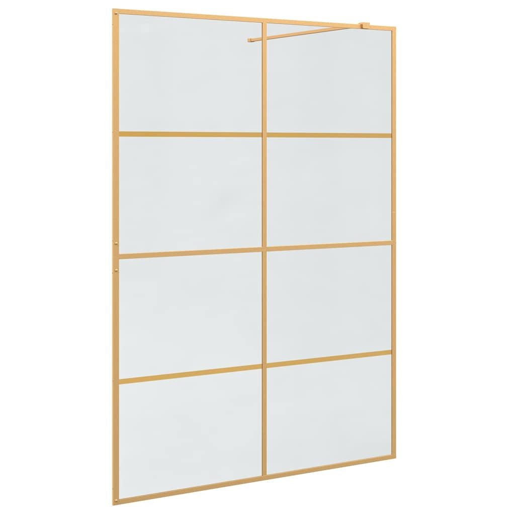 vidaXL Duschwand Walk-in Duschwand Gold 140 x 195 cm Gehärtetes Glas, (1 tlg)