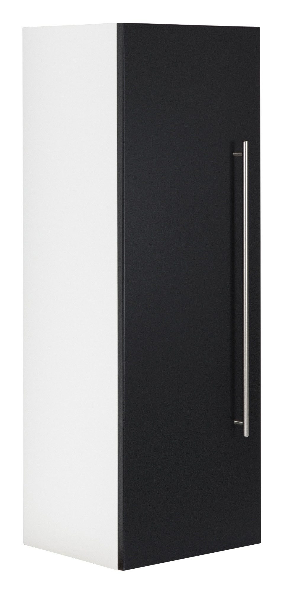Magnolia Home Hängeschrank Hochschrank SANTINI 100cm weiss matt mit Tür schwarz