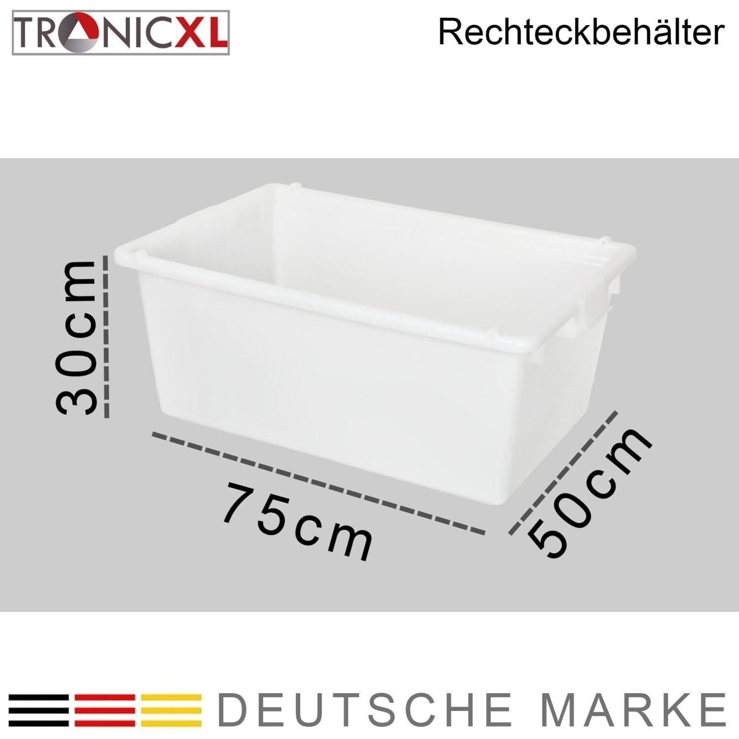TronicXL Aufbewahrungsbox 4 Stück 80L XXL Universal Behälter Wanne Tonne Lebensmittel Bütte (4 St), lebensmittelecht