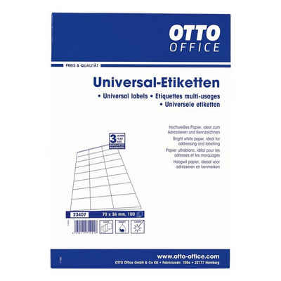 Otto Office Etiketten Standard, 2400 Stück, Adresse (70x36 mm ohne Rand), selbstklebend
