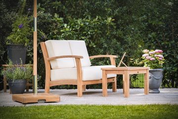 Kai Wiechmann Gartenbank Massives Premium Teak Lounge Sofa 2-Sitzer als exklusives Gartensofa, edles Teak Gartenlounge-Sofa inkl. Sitzkissen