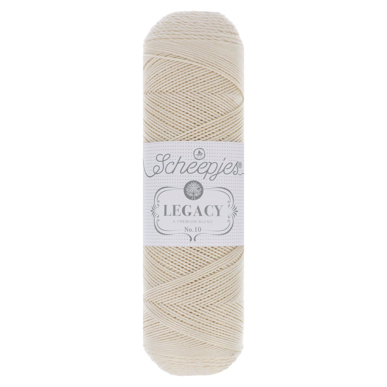 Scheepjes 5 x SCHEEPJES LEGACY (BAUMWOLLE GLANZ) 089 Ecru 10 (100g/400m) Häkelwolle, Strickgarn,Baumwollgarn
