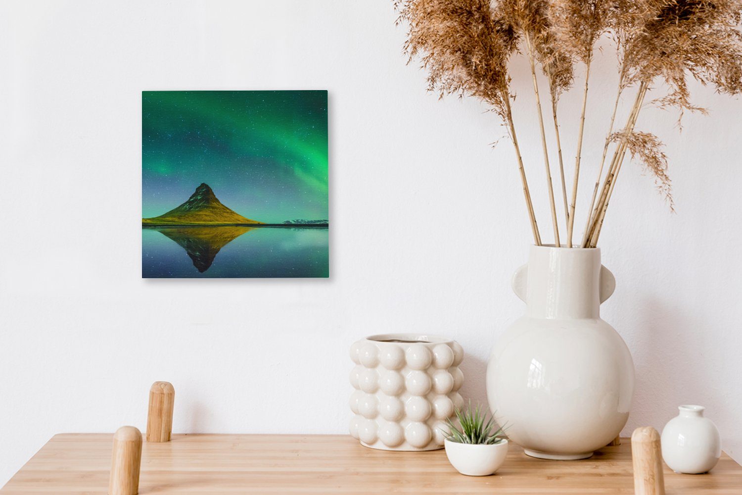 OneMillionCanvasses® Leinwandbild Nordlicht Leinwand - Wasser - (1 für Berge St), Wohnzimmer Schlafzimmer Bilder Natur, - - Island