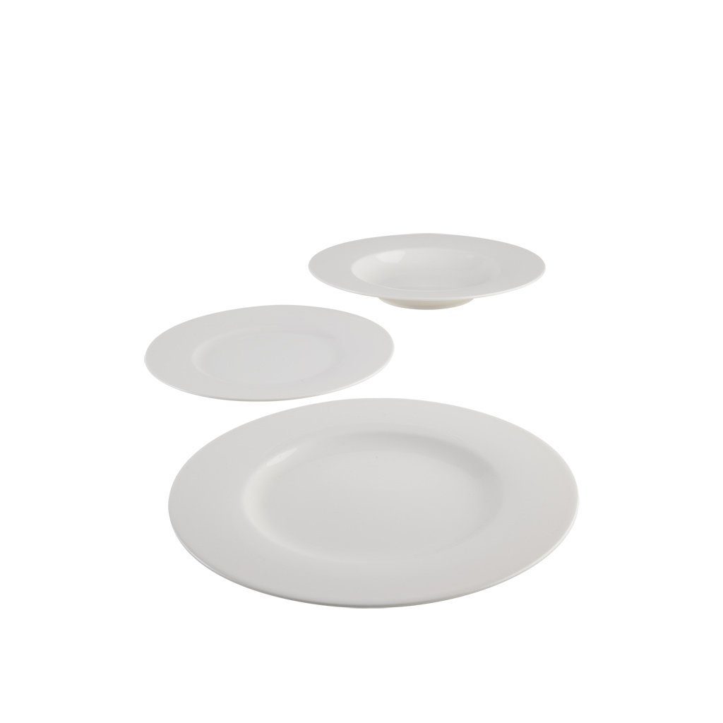 vivo Villeroy & Boch Group Geschirr-Set Basic White Starter Teller Set 12tlg. (12-tlg), 4 Personen, Porzellan