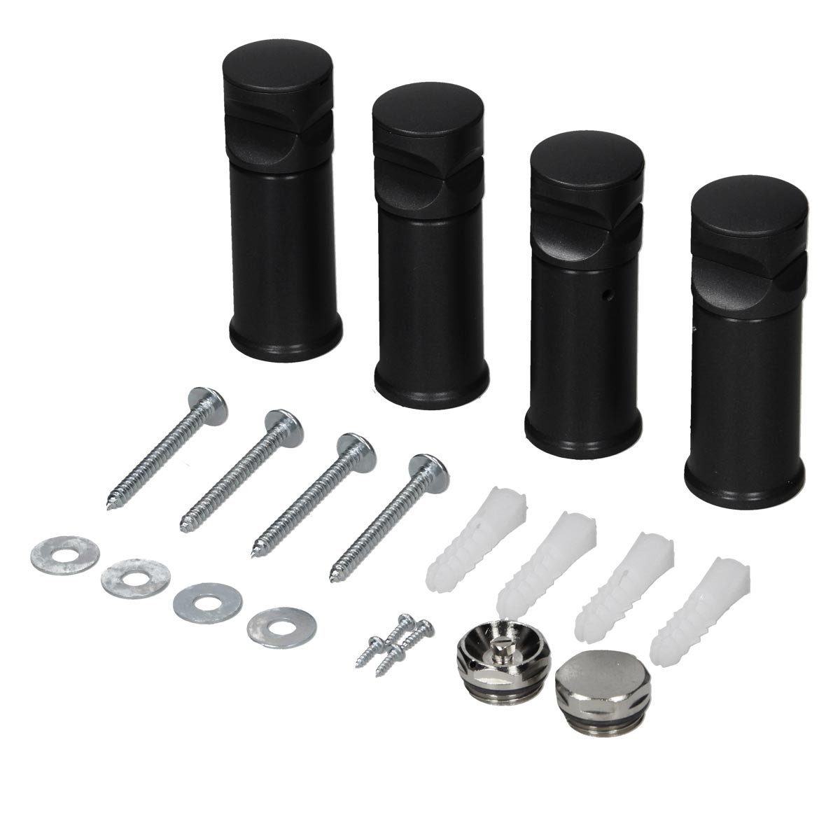 LuxeBath Badheizkörper Halterung für Badheizkörper -Befestigung Satz Montage Set Aufhängung, Montagematerial Halter Set Zubehör für Handtuchwärmer gerade/gebogene