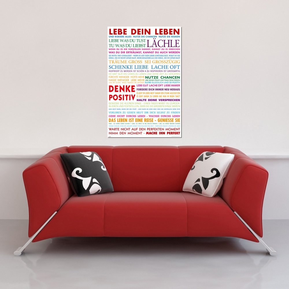 Poster Motivational - Poster - Lebe Dein Leben Bunt günstig online kaufen