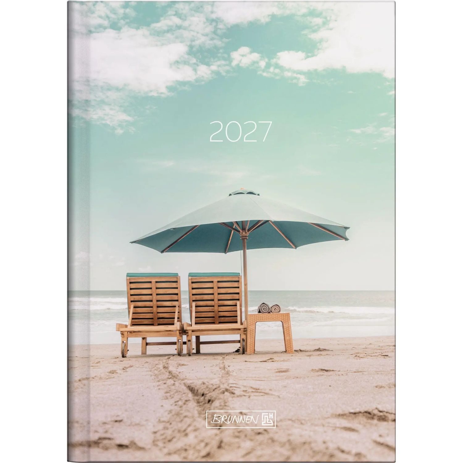 Baier & Schneider Taschenkalender BRUNNEN 1079615027 Buchkalender Mod. 796 2027 "Sunbeds" A5, Papier