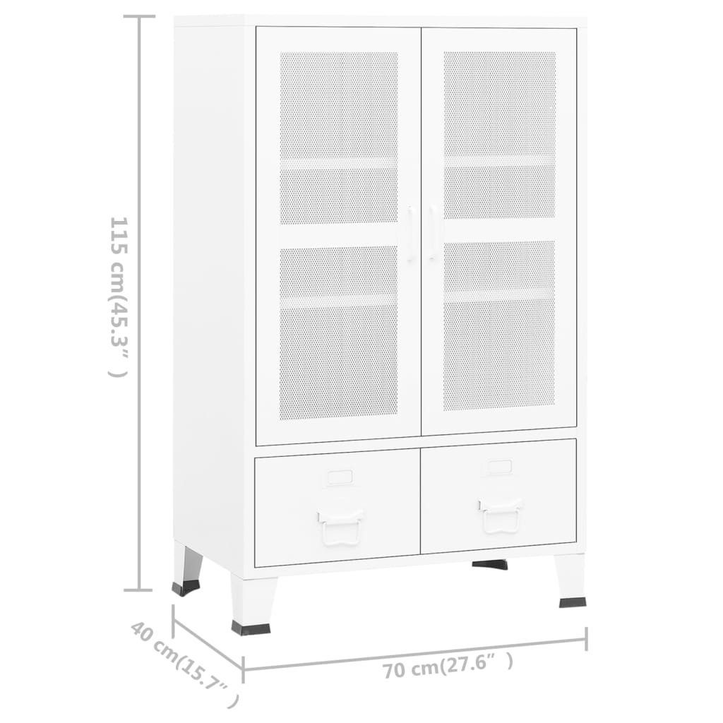 Aufbewahrungsbox 70x40x115 Lagerschrank (1 Industrial Weiß vidaXL Metall cm St)