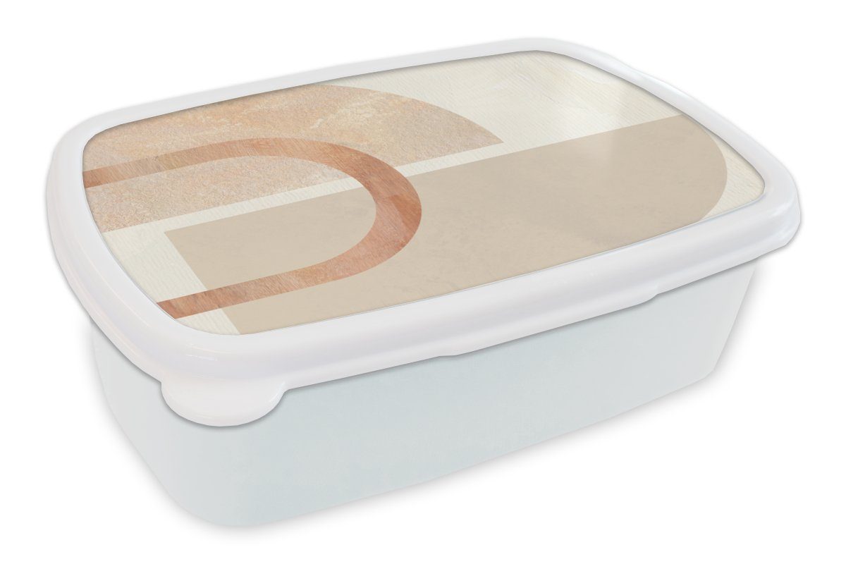 MuchoWow Lunchbox Marmor - Rosa - Abstrakt, Kunststoff, (2-tlg), Brotbox für Kinder und Erwachsene, Brotdose, für Jungs und Mädchen weiß