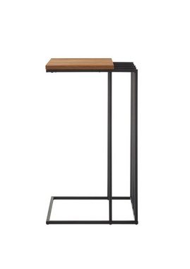 MCA furniture Couchtisch Beistelltisch Juba, 40x35, Eiche massiv / schwarz (no-Set)