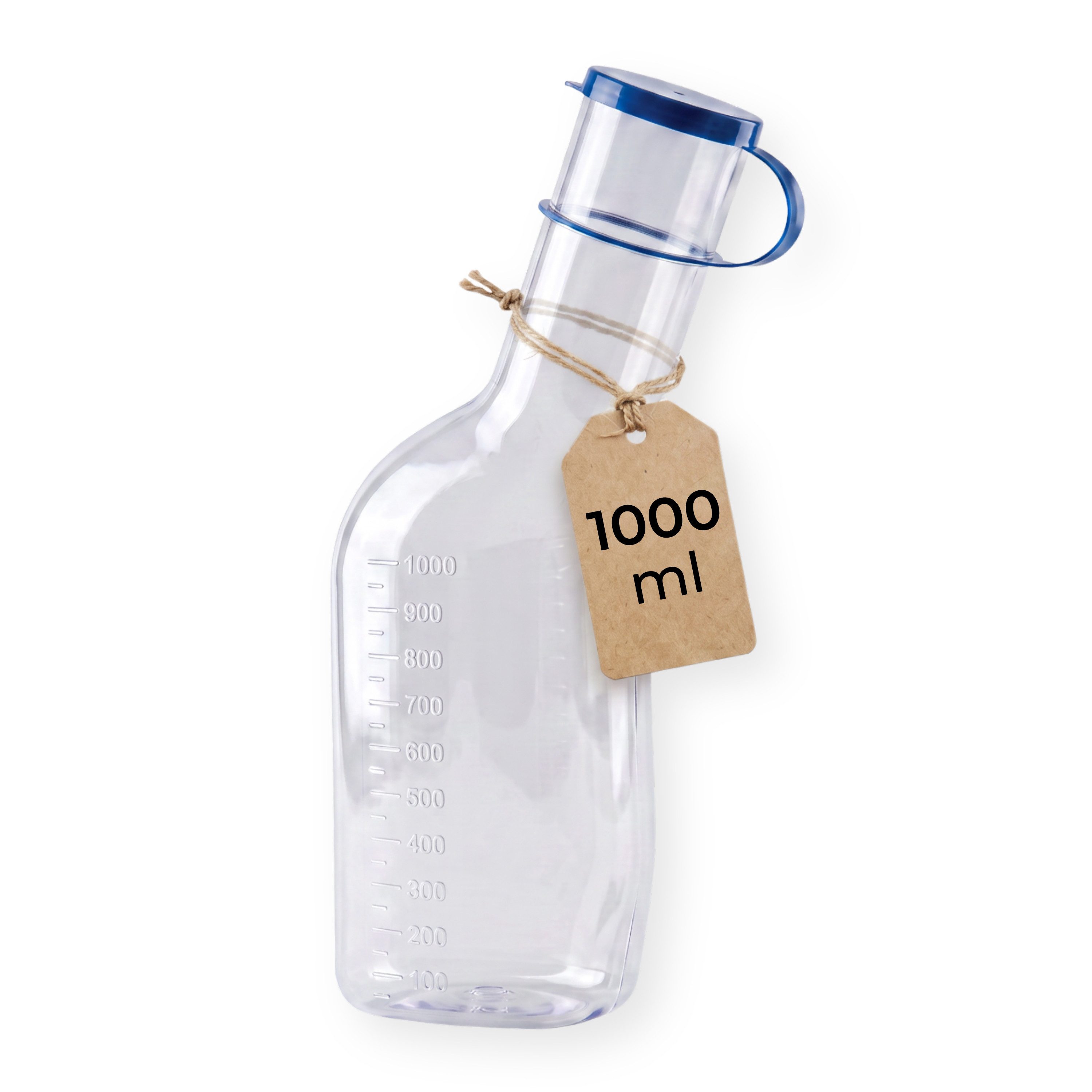 Medi-Inn CLASSIC Urin-Flasche PC 1000 ml für Männer, glasklar (1 St), klarsichtig, PC, autoklavierbar 134 °C, 1.000 ml