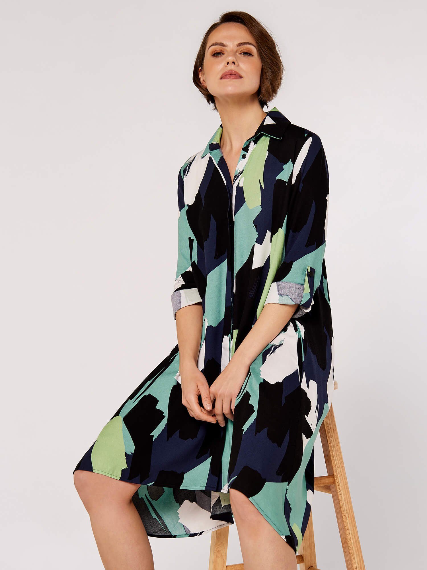 Apricot Druckkleid Hemdkleid, (1-tlg) mit verdeckter günstig online kaufen