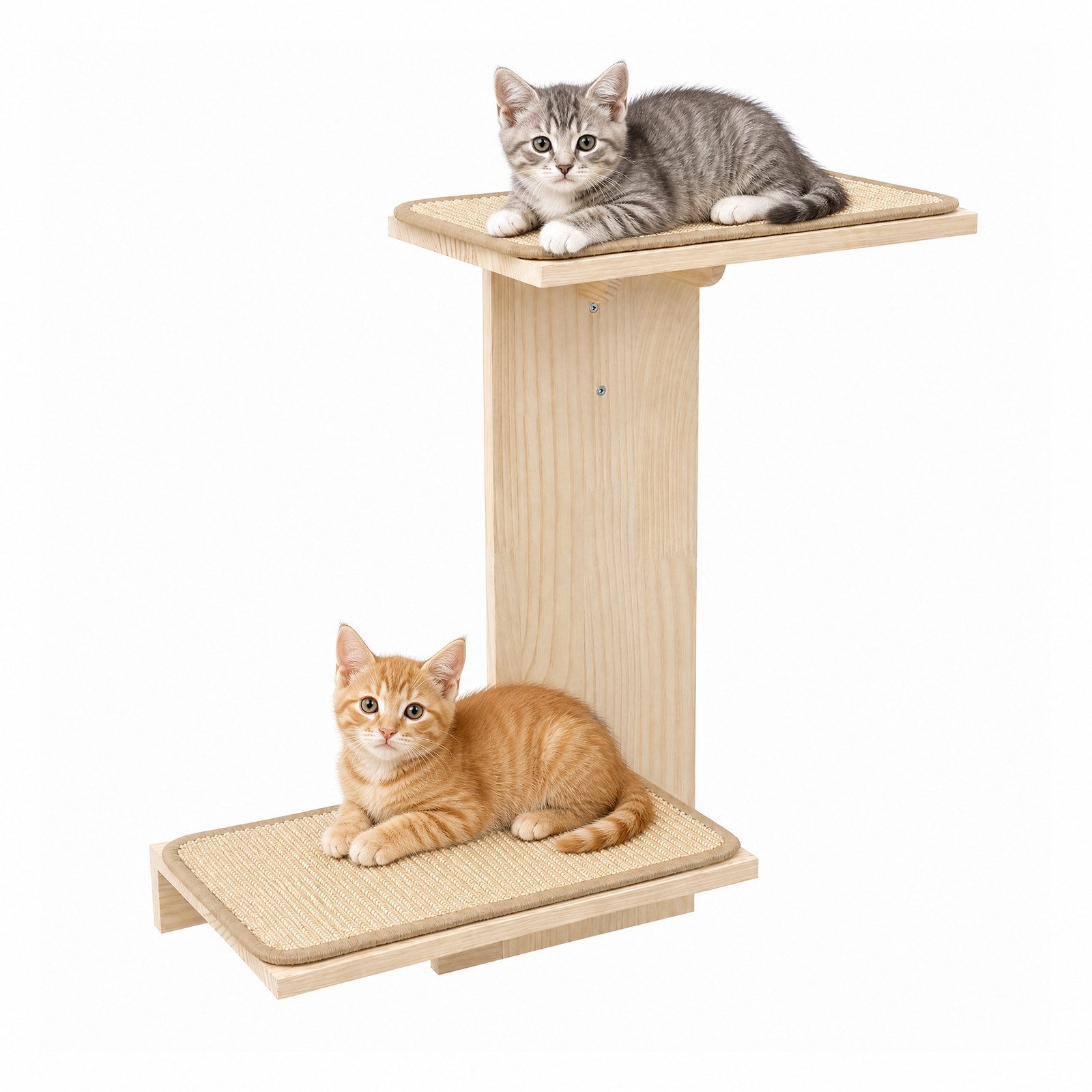 JEOBEST Katzen-Kletterwand Kratzbaum Katzen, Eckplattform, Katzentreppe, Wandmontiertes Katzen, aus Holz, Rutschfestes Vlies, Stabile Wandliege bis 20 kg