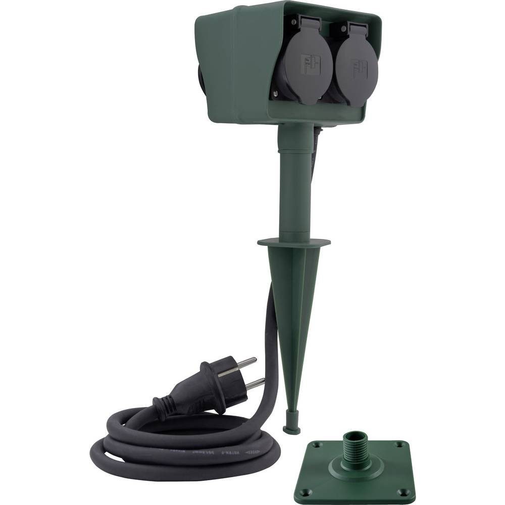 REV Gartensteckdose 4-fach Gartensteckdose 0595009555, mit Erdspieß