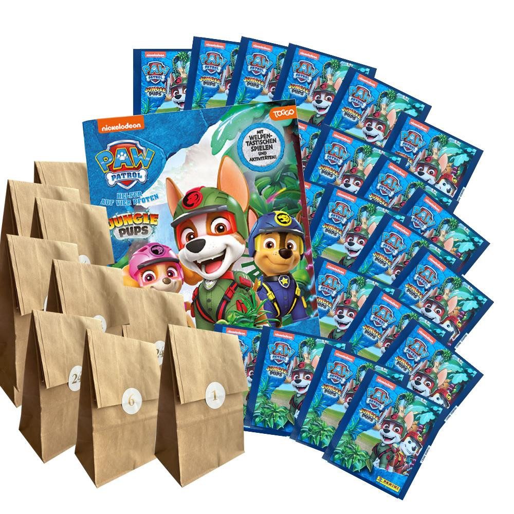 PAW PATROL Sammelkarte Paw Patrol - Jungle Pups - Sticker-Adventskalender - 24 Überraschungen