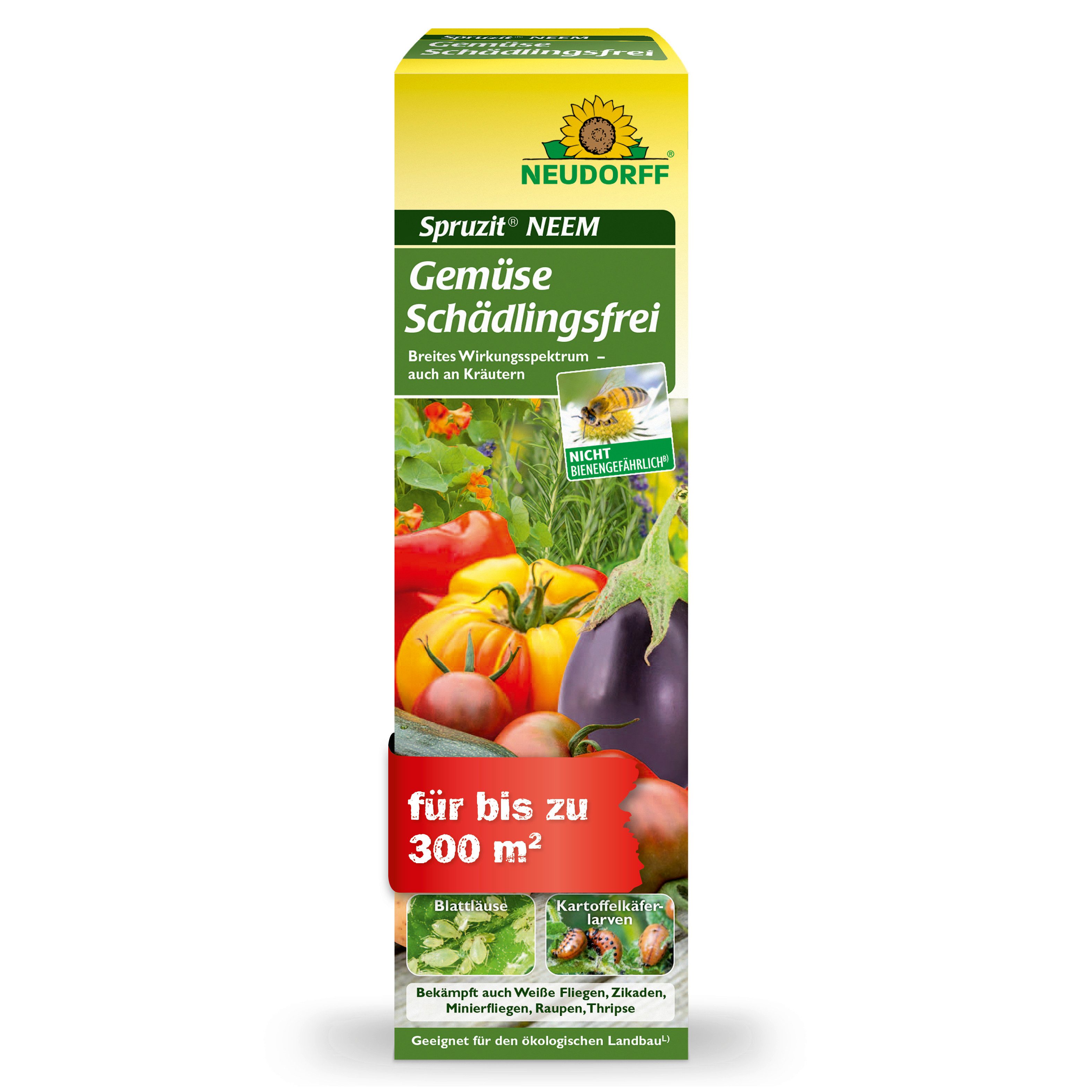 Neudorff Insektenspray Spruzit NEEM GemüseSchädlingsfrei 30 ml für 120 m², 30 ml, Teilsystemische Wirkung bis in schwer zugängliche Blattbereiche, Konzentrat gegen Schädlinge an Gemüse, Kräutern & Zierpflanzen, Breites Wirkungsspektrum gegen verschiedene Gemüseschädlinge