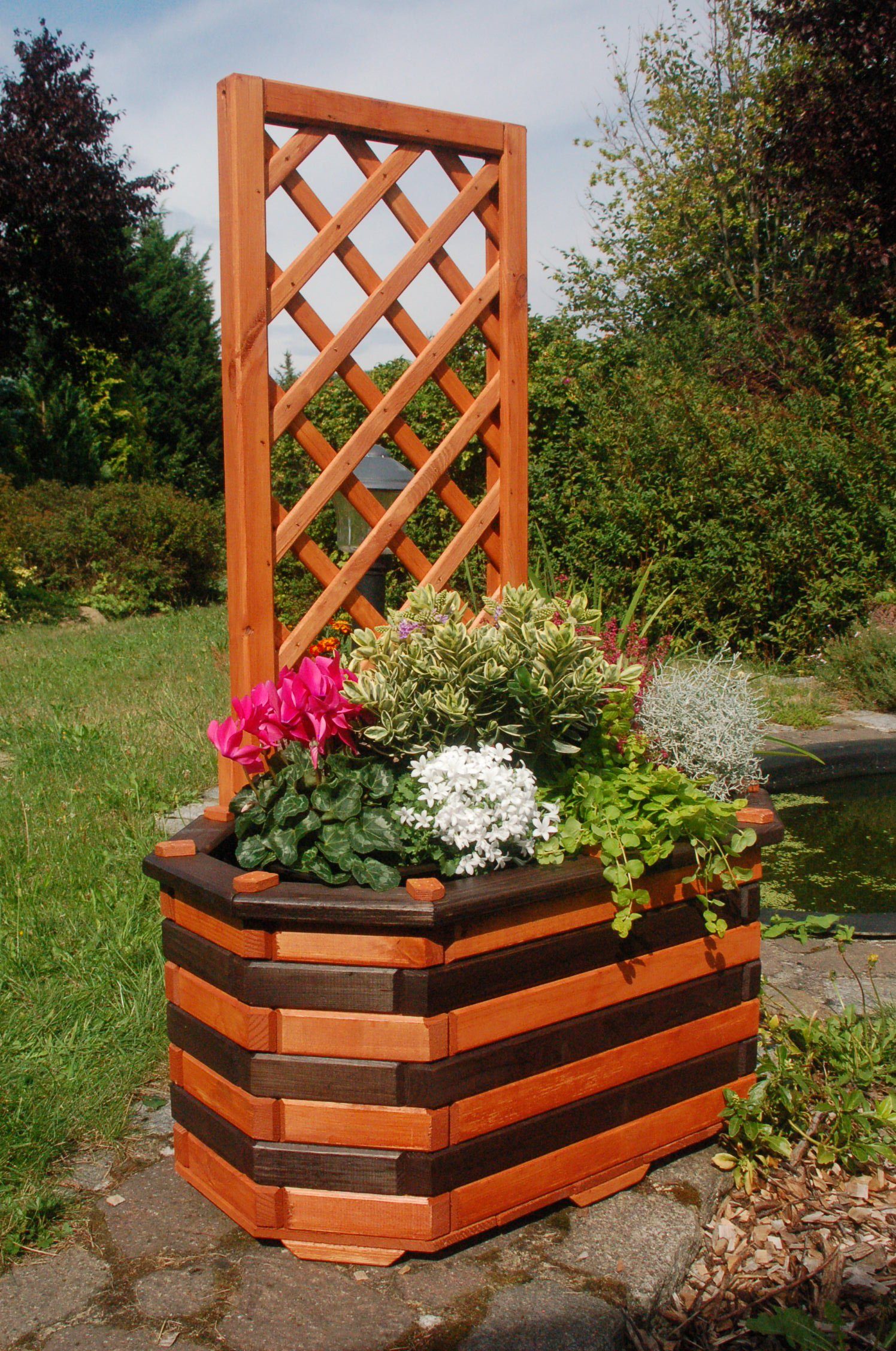 DSH DEKO SHOP HANNUSCH Blumenkasten Bk6lP Pergola braun-schwarz