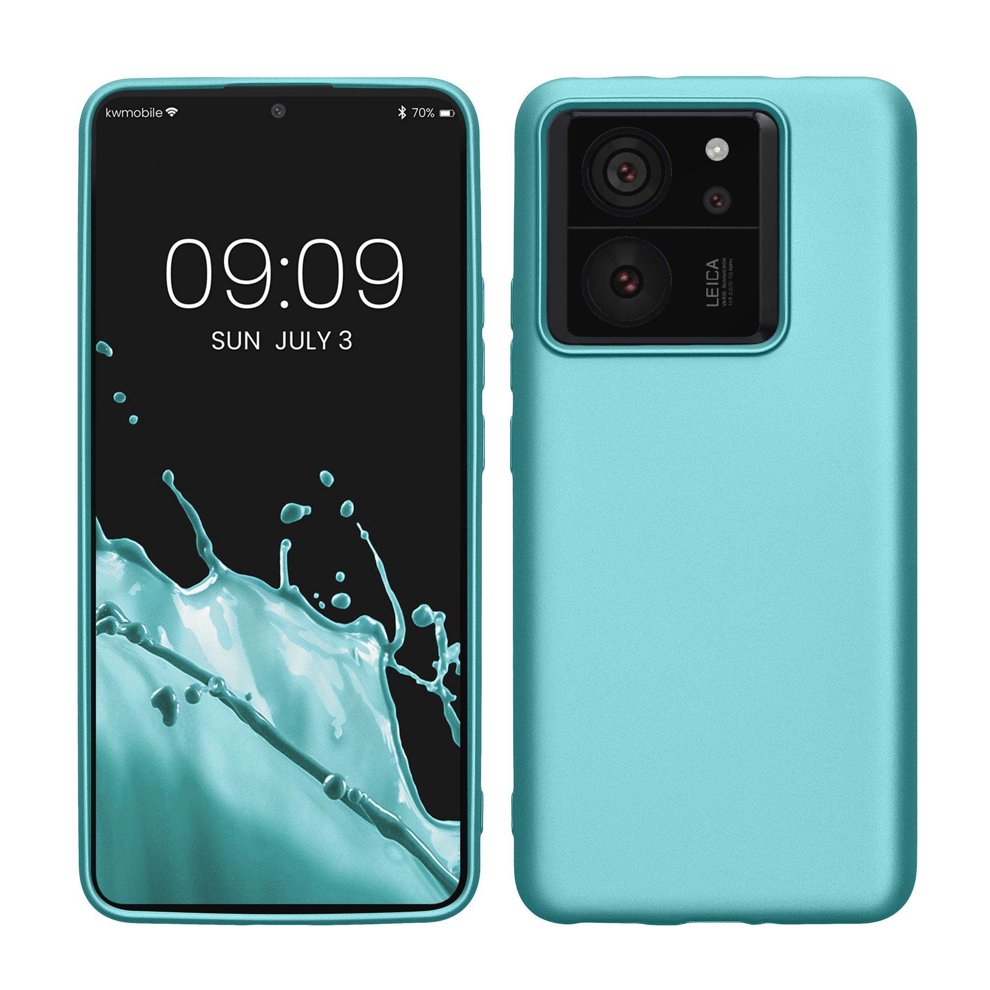 kwmobile Handyhülle Handyhülle für Xiaomi 13T / 13T Pro Hülle, Silikon Case metallisch schimmernd - Schutzhülle Cover