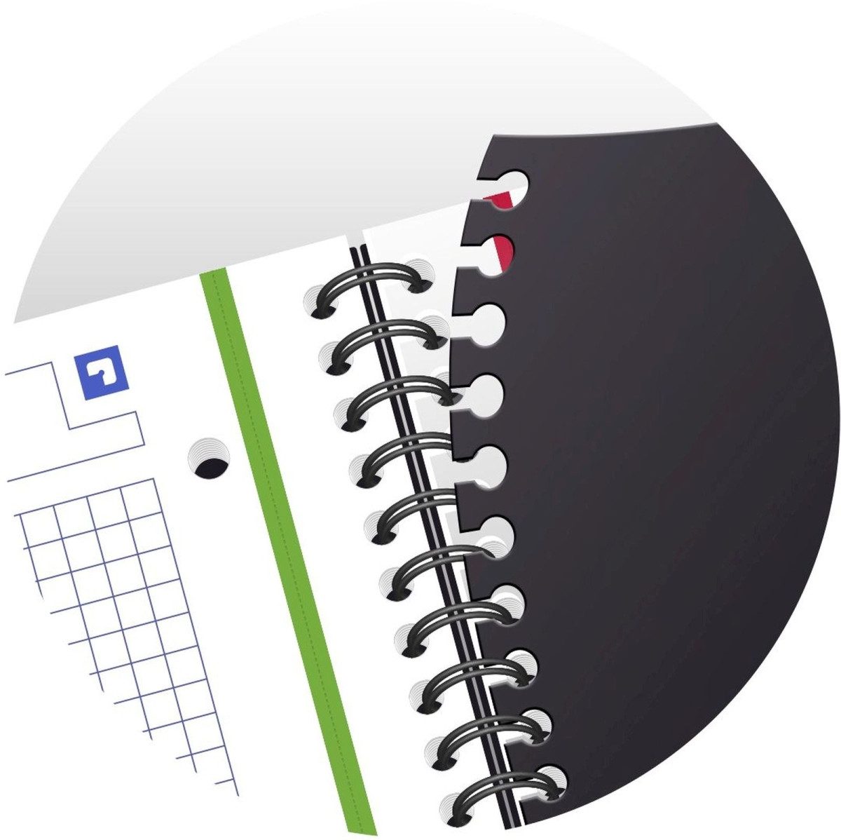 OXFORD Notizbuch Projectbook Studium A4+ kariert 5mm 70 Blatt 90 g/qm Optik Paper farbi