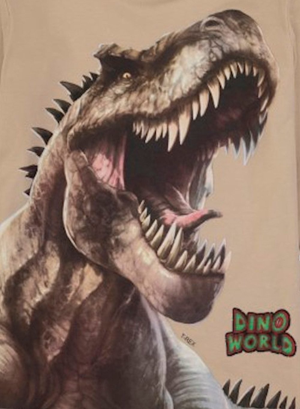 Dino World Langarmshirt Dino World Dinosaurier T-Rex Langarmshirt beige (1-tlg) – Bild 2 von 2