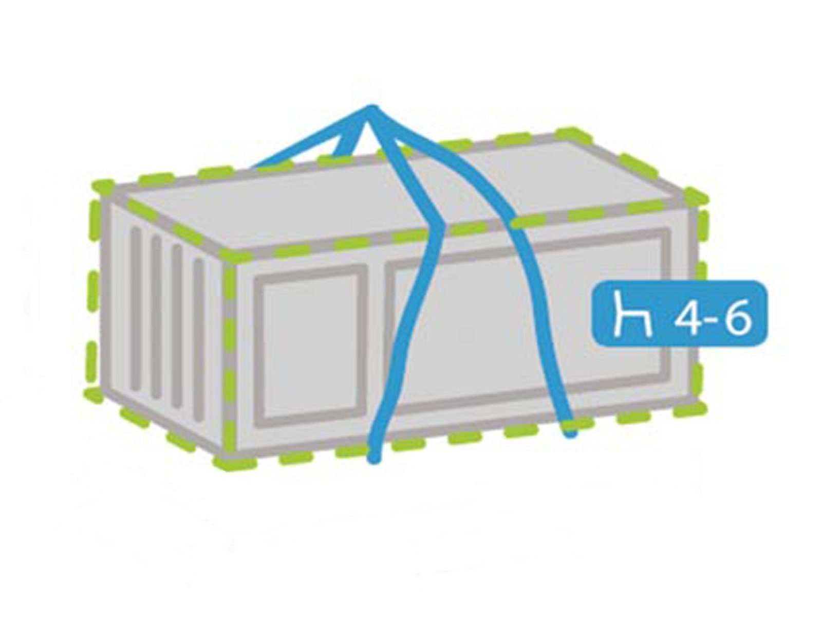 PEREL Auflagenbox, wetterfeste Schutz-Hülle für Auflagen-Tasche Lounge-Kissen 125x40cm