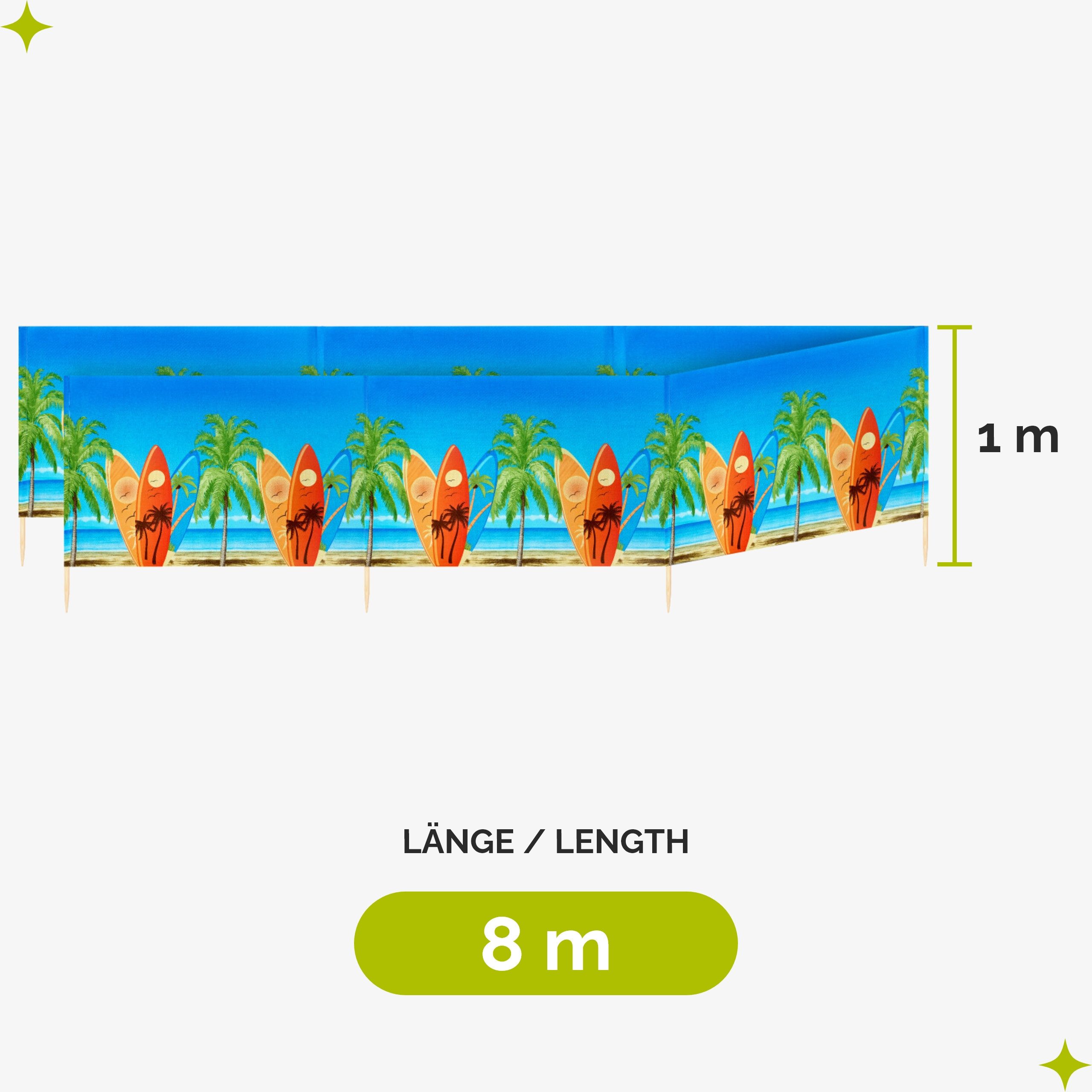 Garronda Windschutz Strand Sichtschutz 8m lang günstig online kaufen