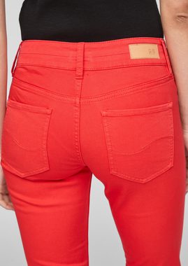 QS 3/4-Hose Slim Fit: Coloured Capri-Jeans Label-Patch