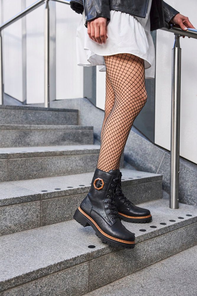 Rieker Winterstiefelette Schnürboots, Schnürstiefelette, Profilsohle, mit Innenreißverschluss
