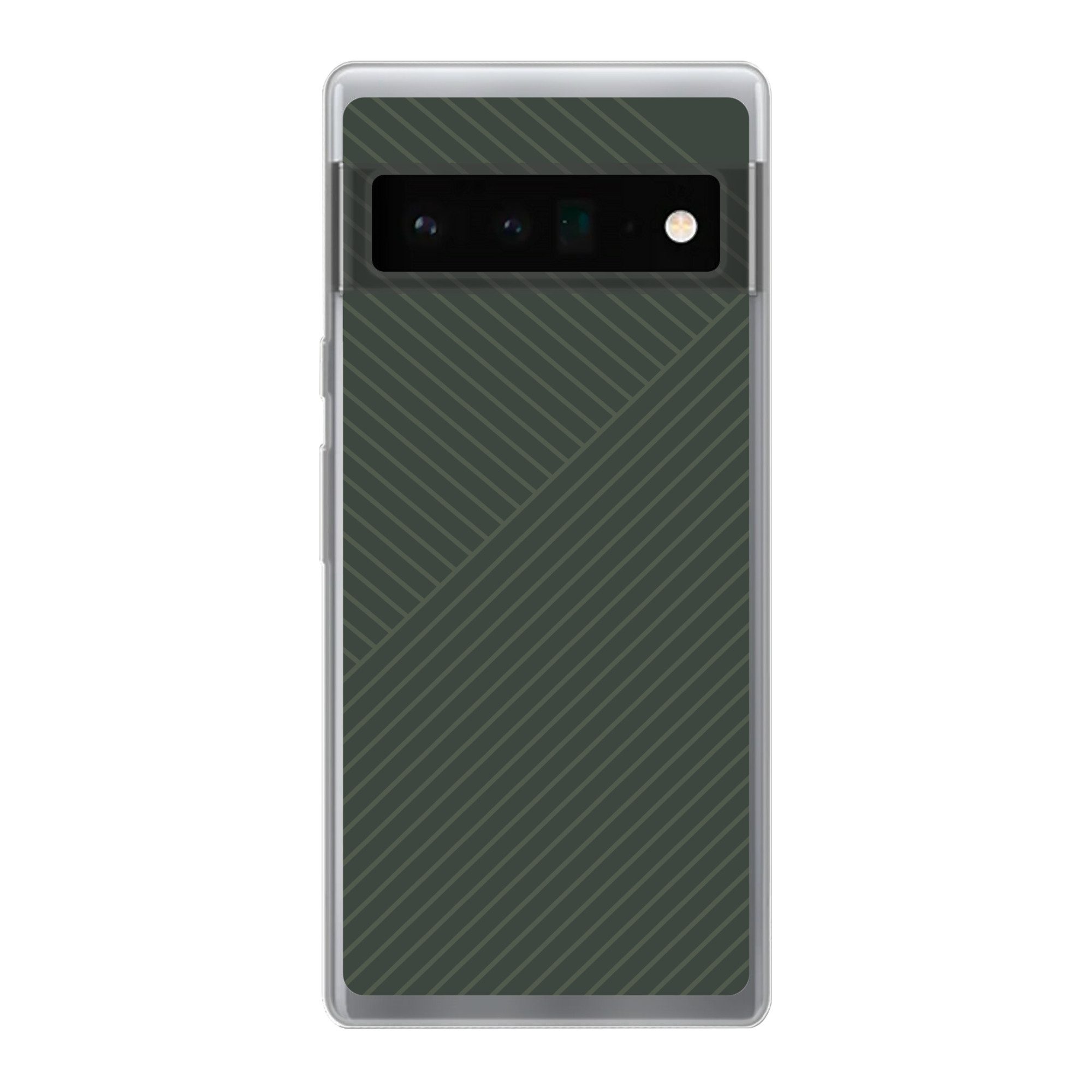 MuchoWow Handyhülle für Google Pixel 6 Pro Linien - Abstrakt - Grün - Minimalistisch, Handy Case, Silikon, Bumper Case Dünn