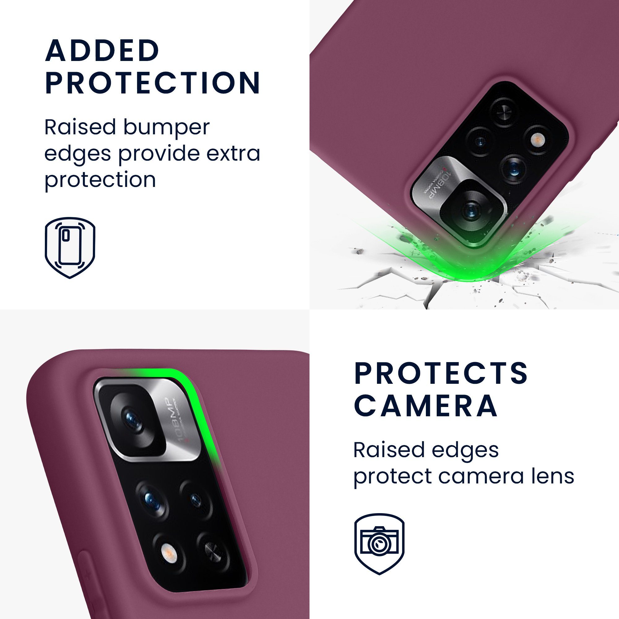 kwmobile Handyhülle Hülle für Xiaomi Redmi Note 11 Pro+ 5G, Hülle Silikon - Soft Handyhülle - Handy Case Cover