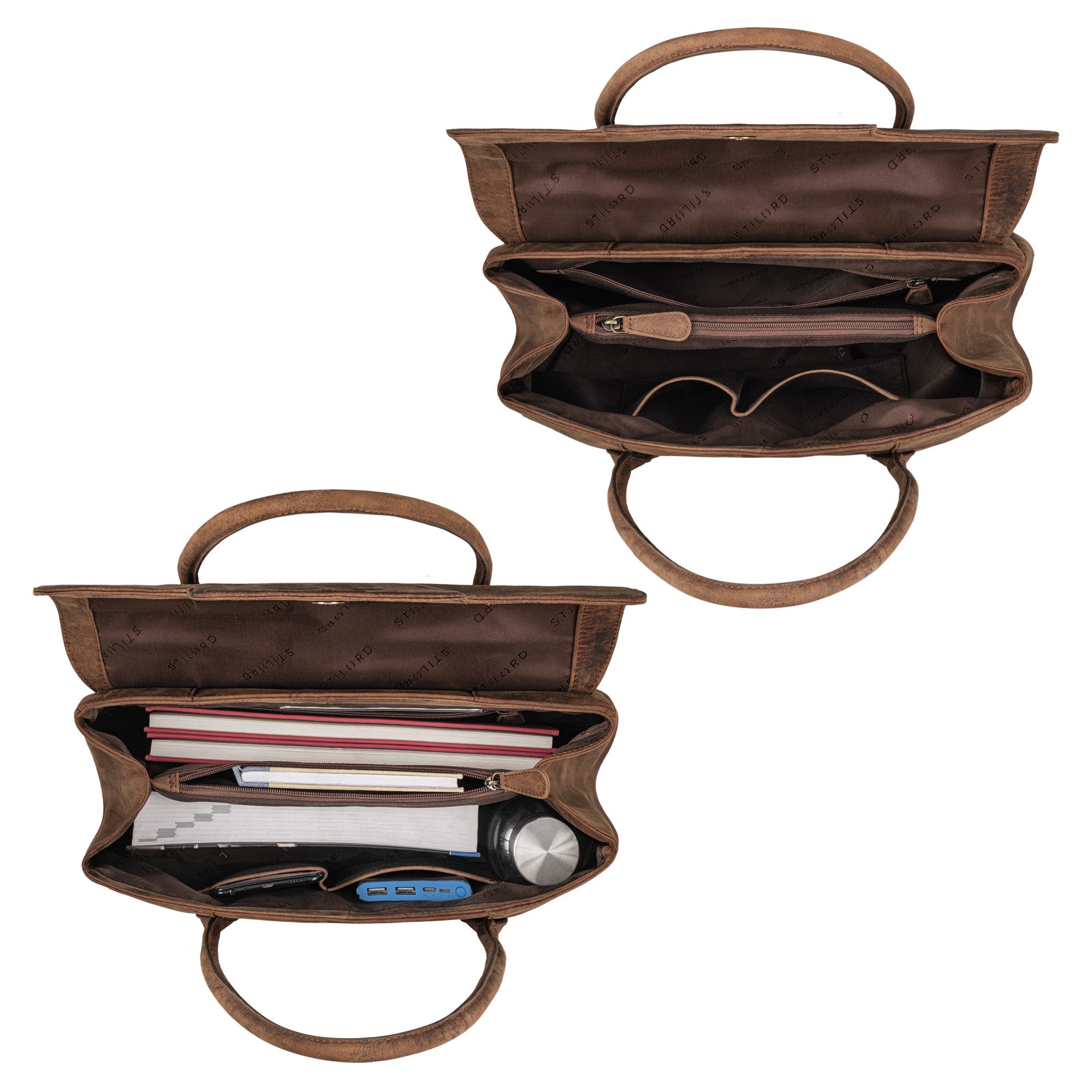 STILORD Handtasche "Carrie" Handtasche Shopper Damen Leder Umhängetasche
