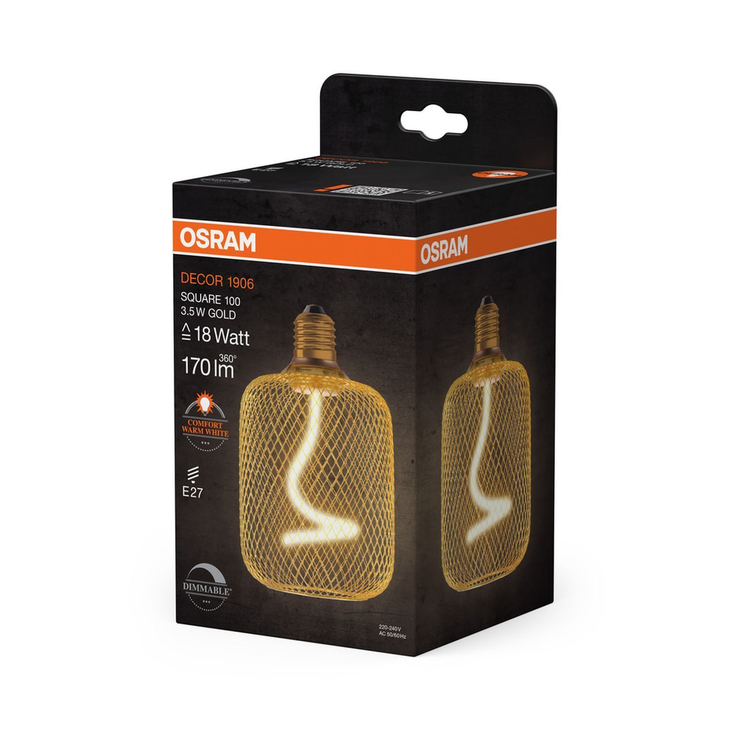 Licht-Erlebnisse LED-Leuchtmittel LAMP, E27, Warmweiß, Deko Birne E27 Ø 10 cm 1800 K 170 lm ultra-warmweiß in Gold dimmbar