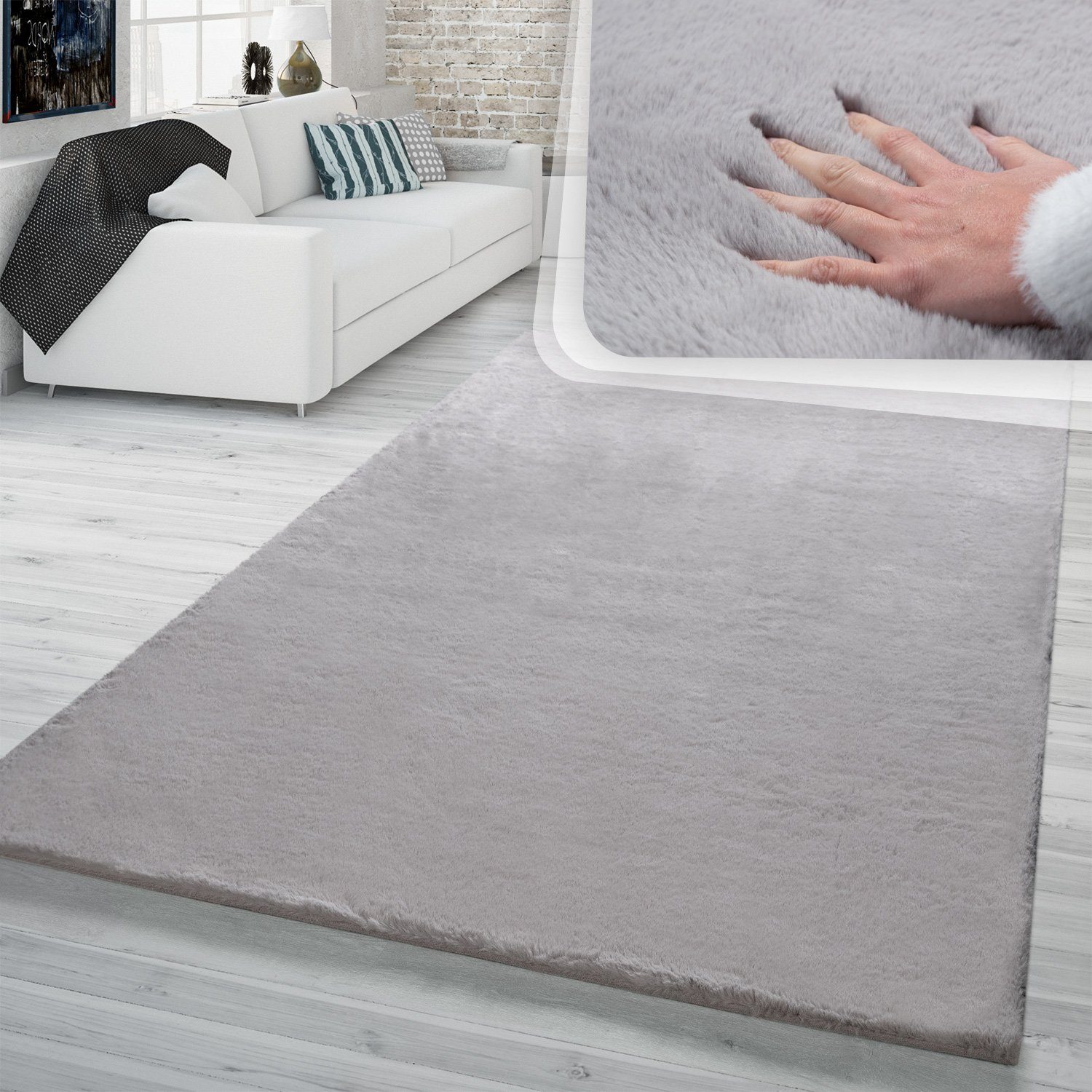 Fellteppich Hochflor Teppich Wohnzimmer Kunstfell Super Soft, TT Home, rechteckig, Höhe: 26 mm