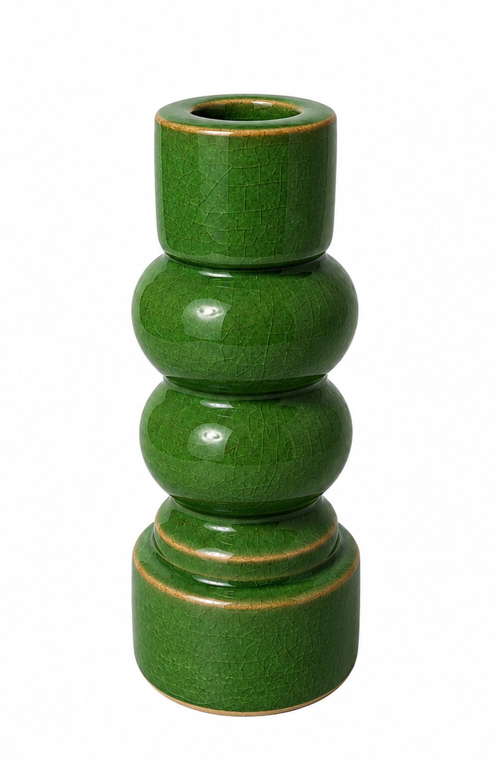 Ib Laursen Kerzenhalter Ib Laursen - Kerzenhalter Kerzenständer Keramik Rund H 17cm Grün