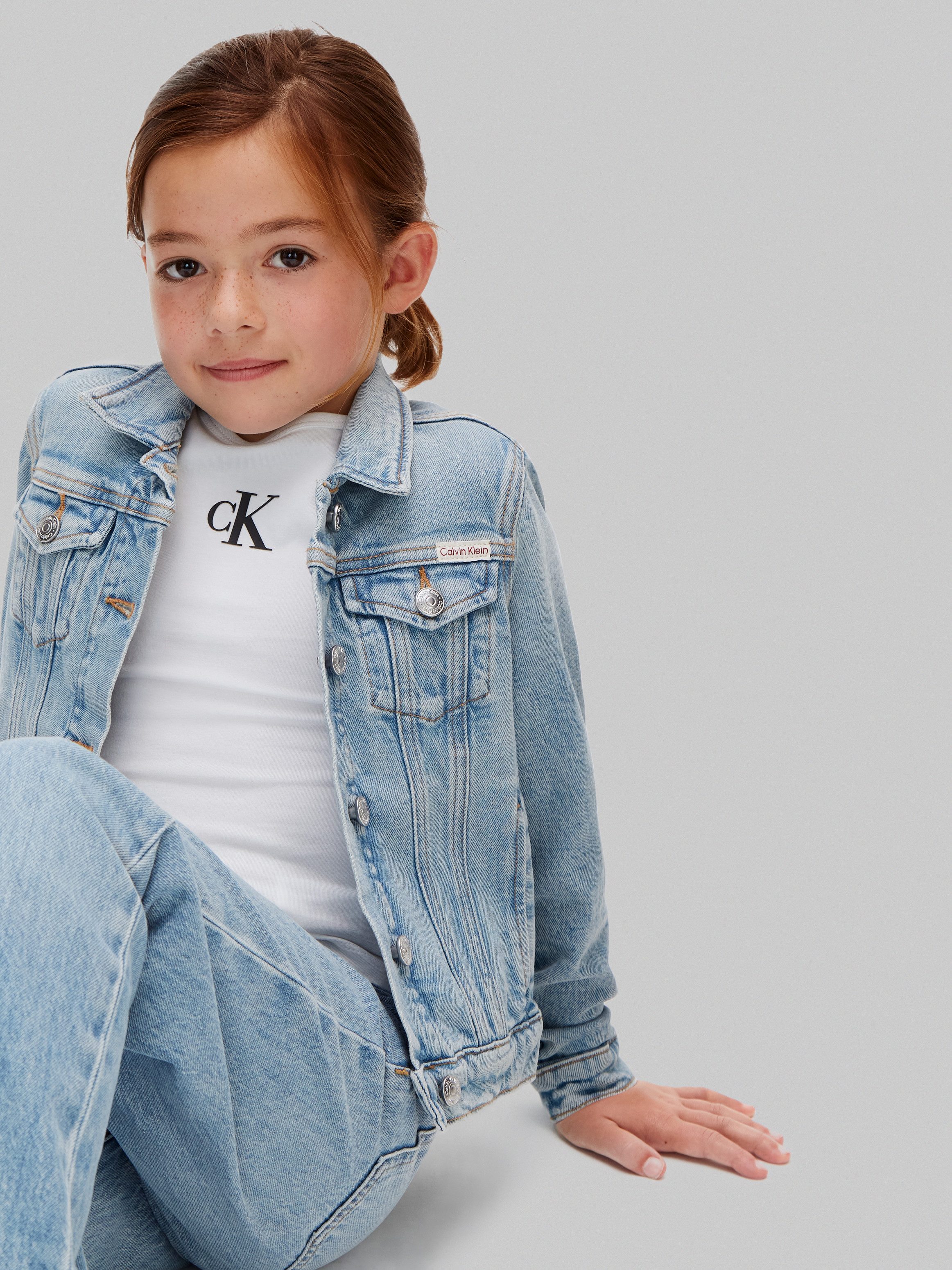 Calvin Klein Jeans Jeansjacke DENIM WASH Regular fit für Kinder mit Taschen
