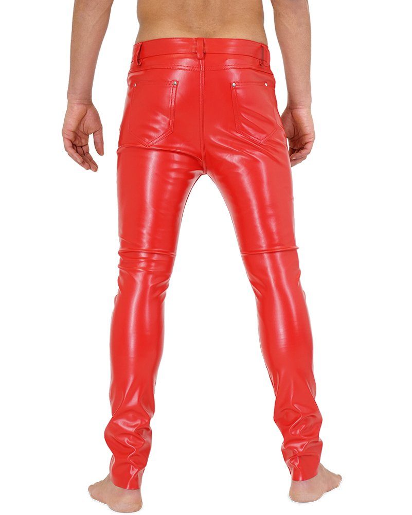 Lederhose Bockle® F-Skinny Red Kunstlederhose Lederhose Lederjeans sexy rot günstig online kaufen