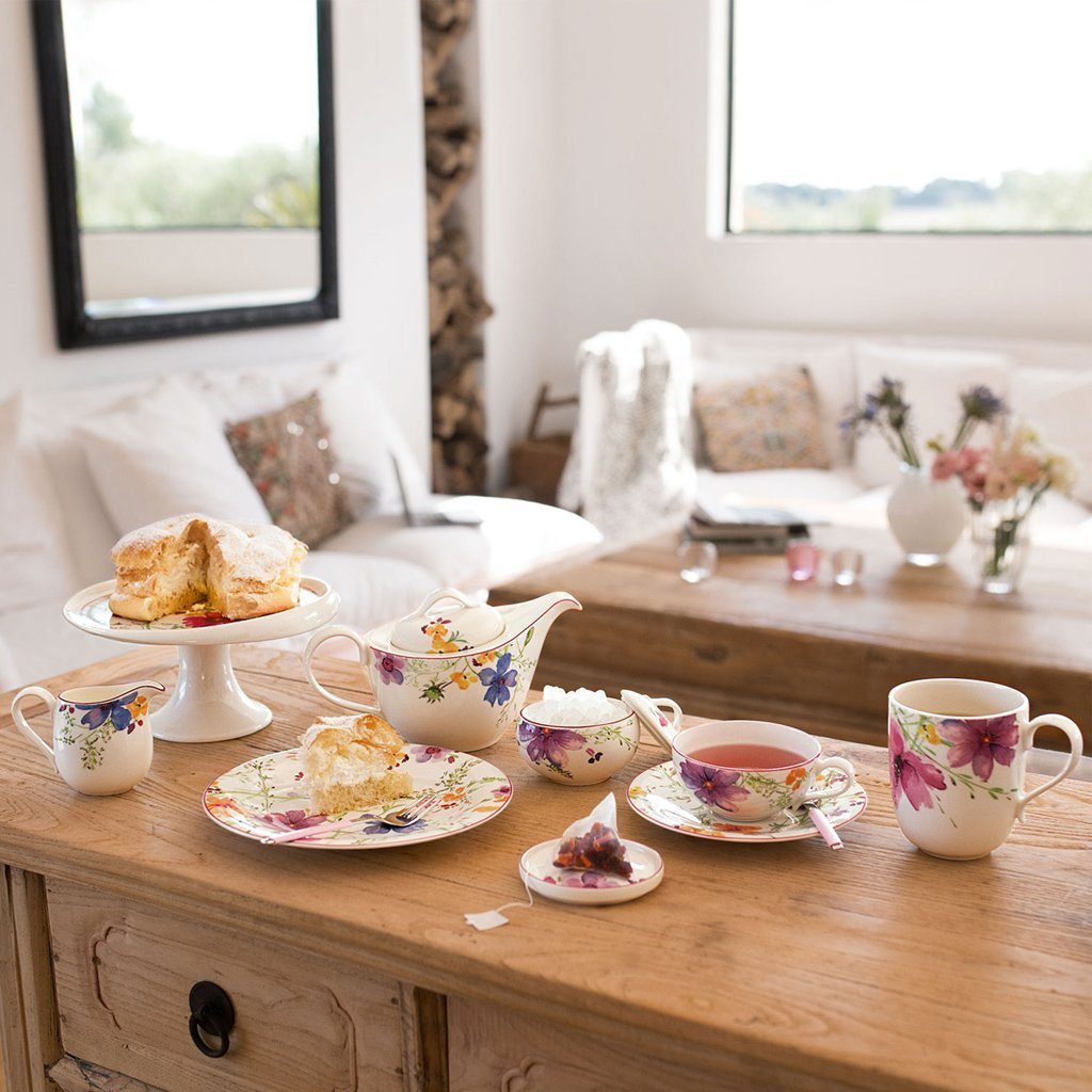 Villeroy & Boch Untertasse Mariefleur Tea Tee-Untertasse, (1 St), Premium Porcelain, mikrow.- & spülm.sicher, Made in Germany
