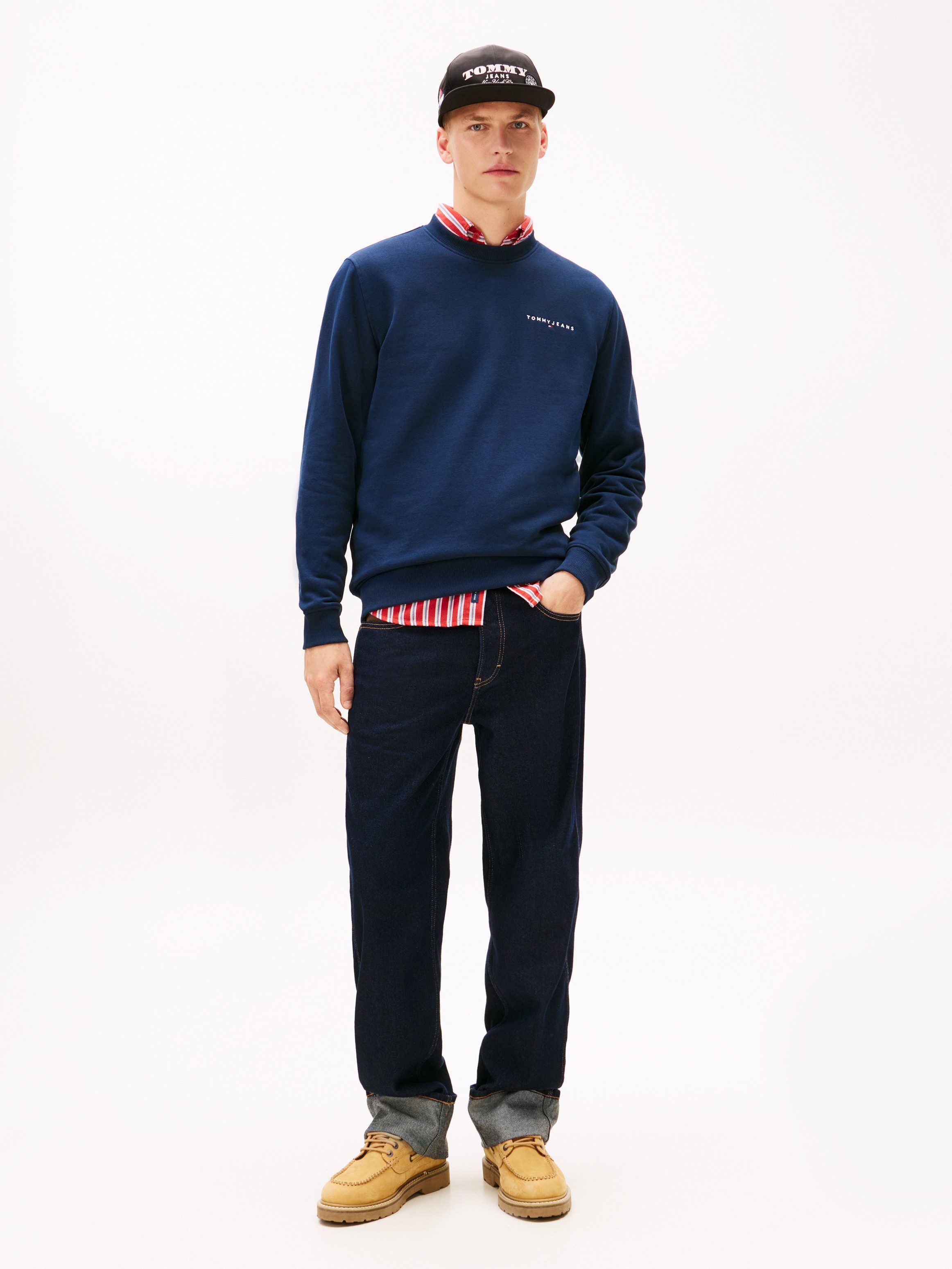 Tommy Jeans Sweatshirt TJM REG LINEAR CREW EXT mit Logostickerei