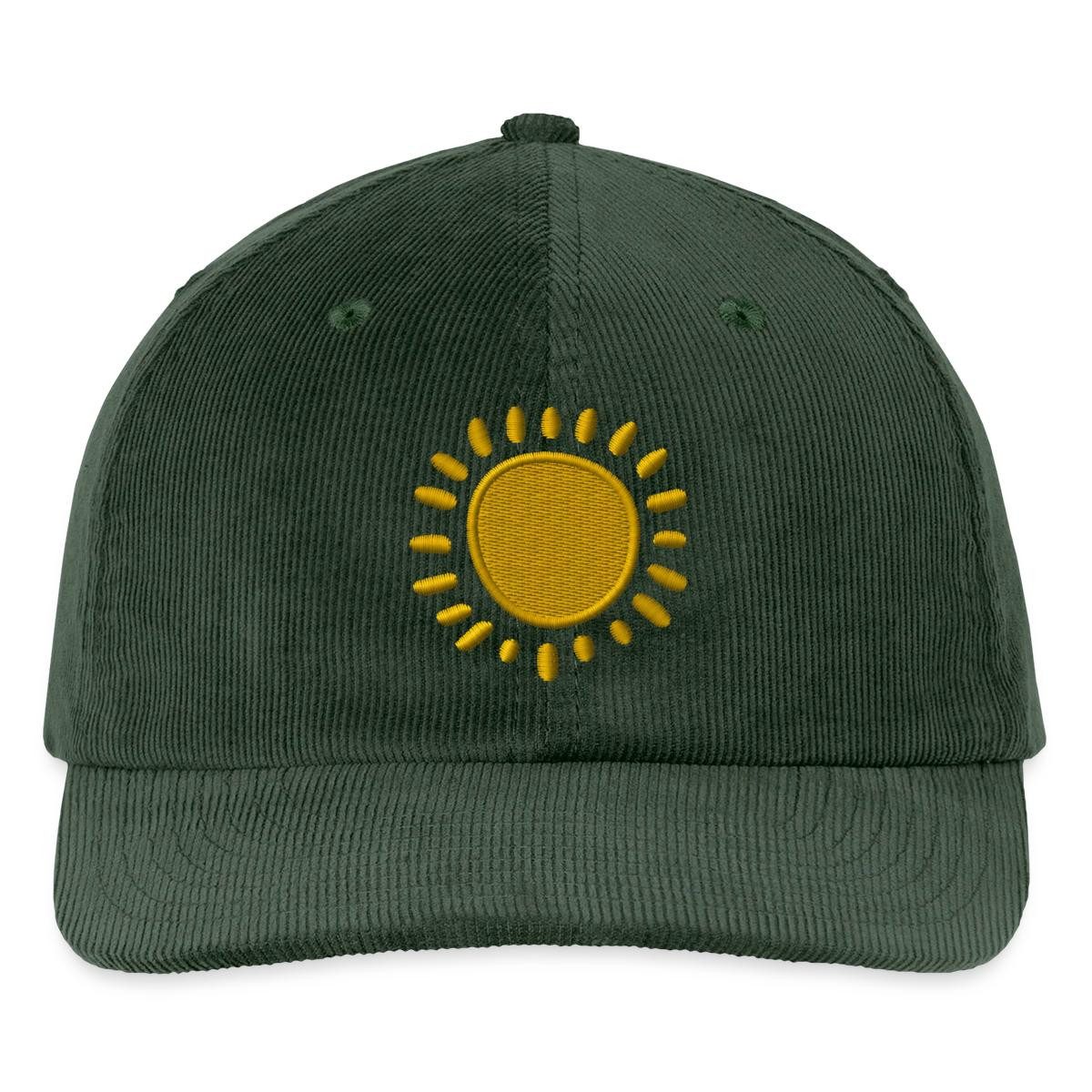 Spreadshirt Baseball Cap Sonne Gestickt Sommer Happy Vibes Bestickte Cord Cap (1-St)