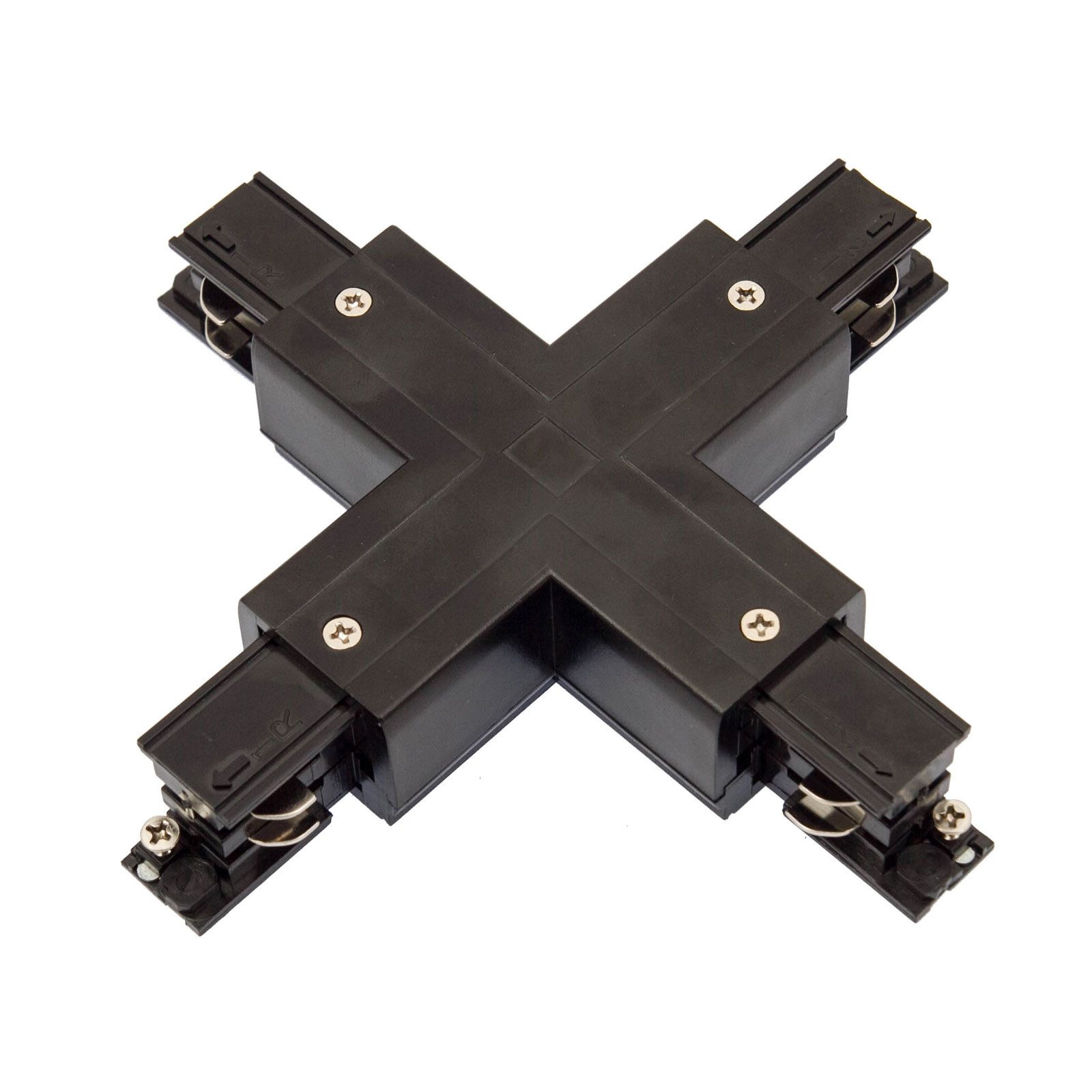 Spectrum Schienensystem-Verbinder SPS-2 Leitungsverbinder für 3-Phasen Stromschiene IP20 Schwarz Kreuz +, 16.5 cm, Leitungsverbinder für 3-Phasen Stromschiene, Kreuz